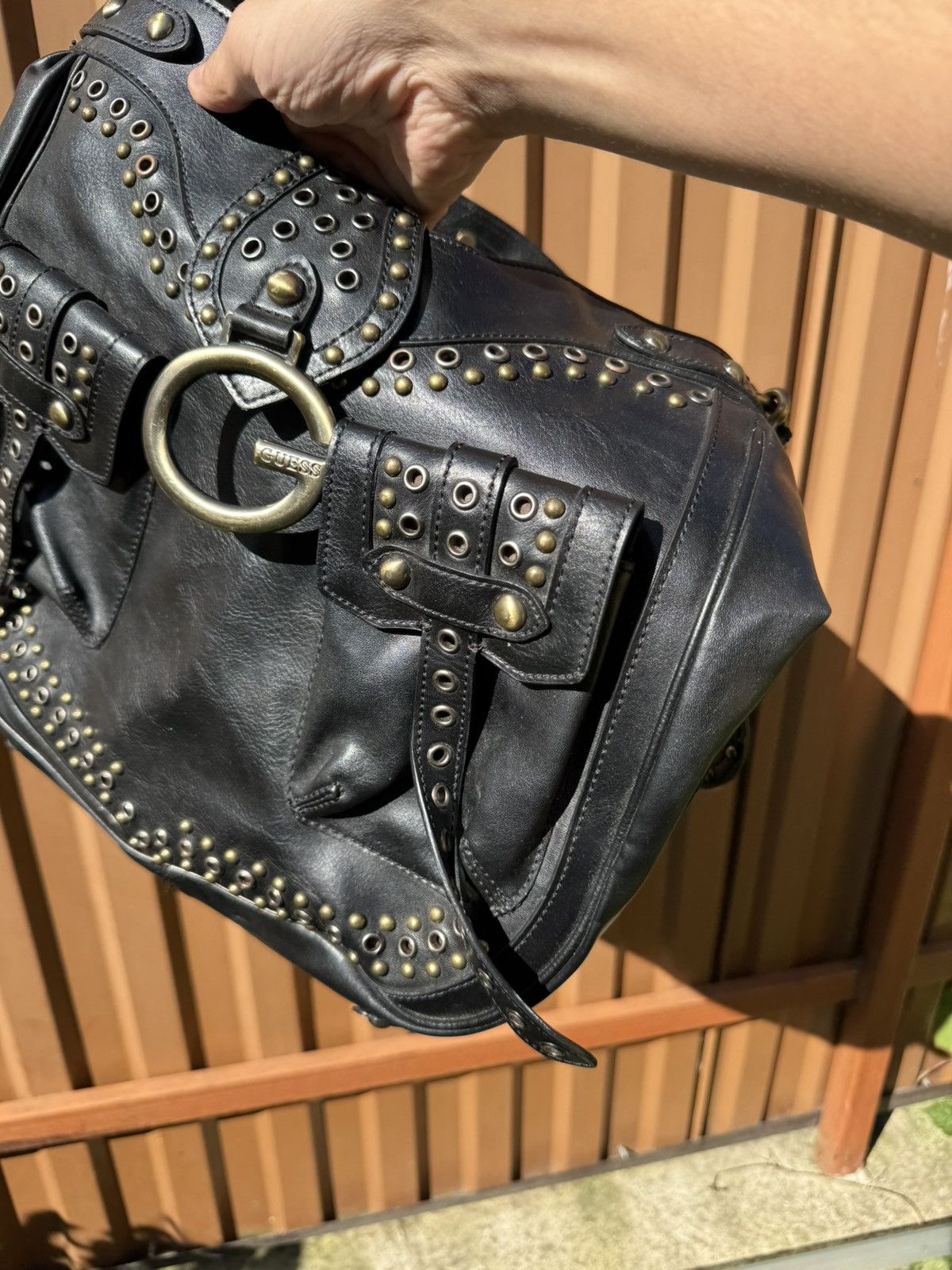 Guess Rare Guess Leather Studded Y2k Shoulder Bag Size ONE SIZE - 11 Thumbnail