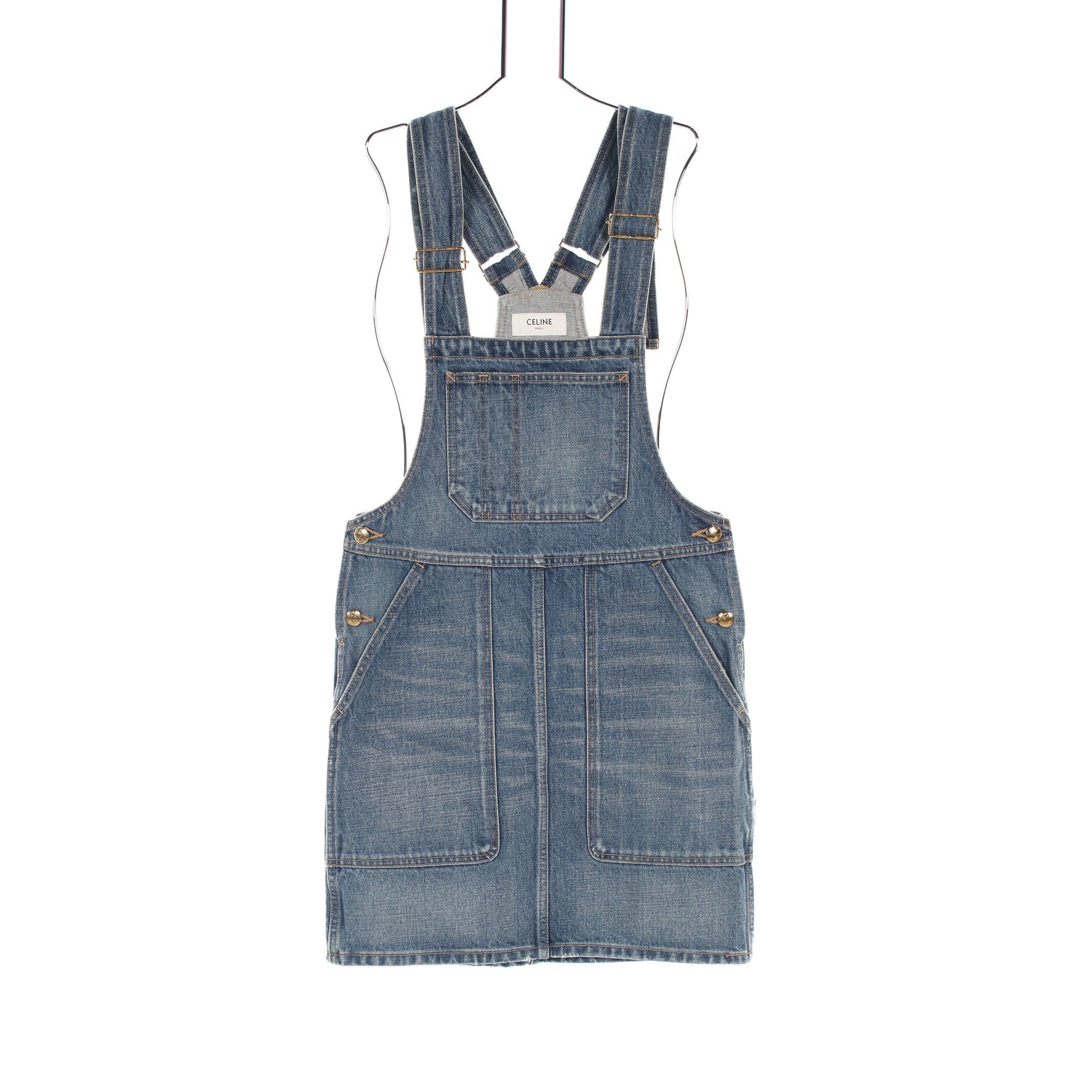 Celine Celine Triomphe One Piece Denim Indigo Blue Damage Processing Size ONE SIZE - 1 Thumbnail