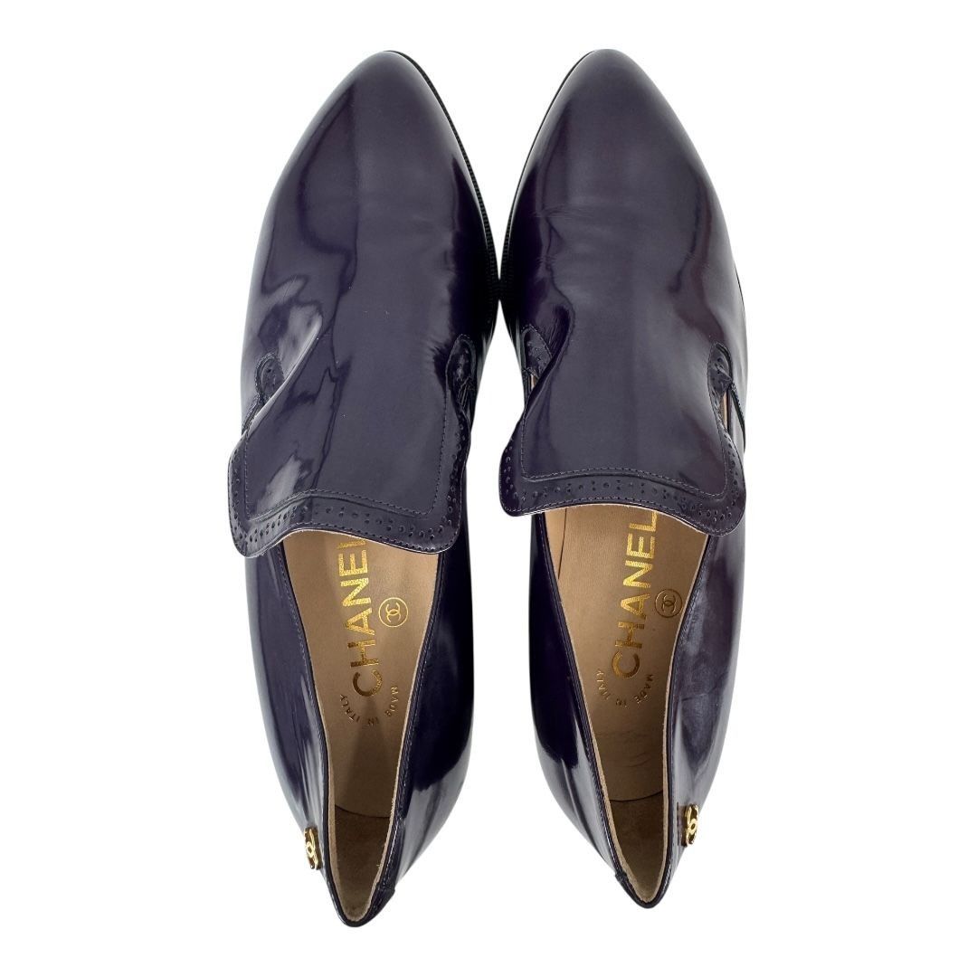 Chanel Chanel Purple Glazed Calfskin Loafers – 2015 Karl Lagerfeld Size US 8 / IT 38 - 5 Thumbnail