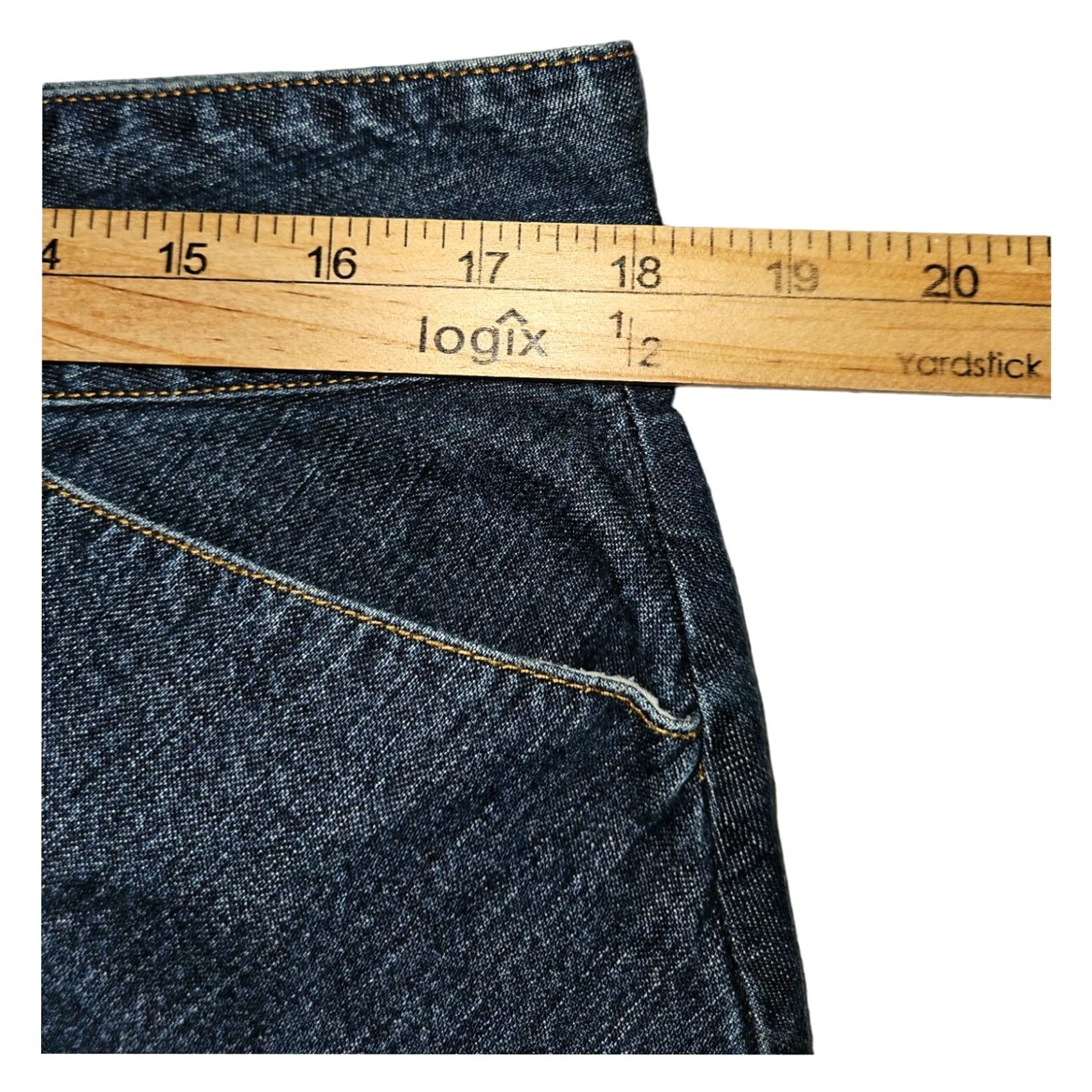 Old Navy VINTAGE Old Navy Denim Pencil Skirt Women's 14 Blue Mid Rise Pockets Skirt Vintage American Size 36" / US 14 / IT 50 - 3 Thumbnail