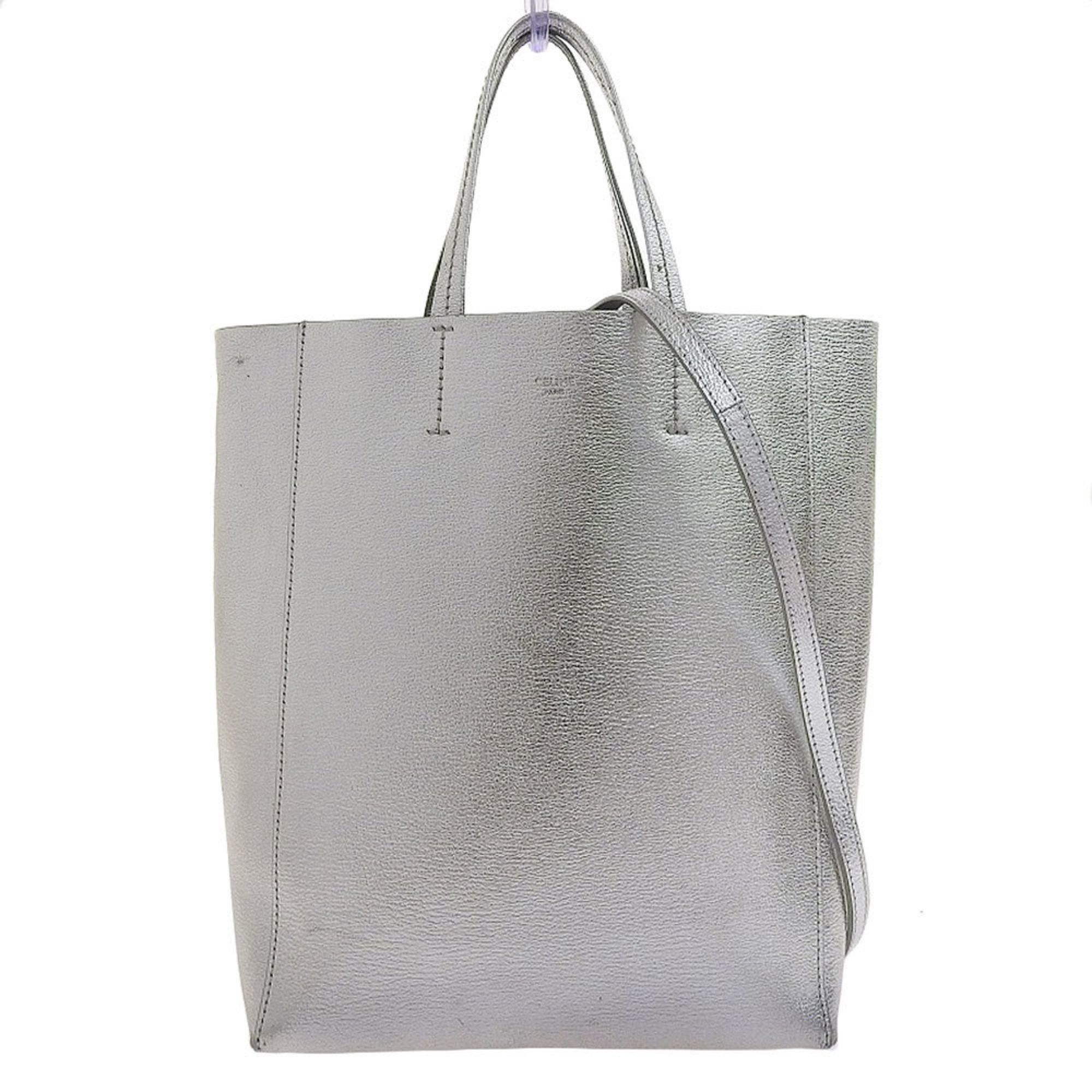 Celine CELINE Vertical Cabas Small Handbag Shoulder Bag Silver Size ONE SIZE - 1 Thumbnail