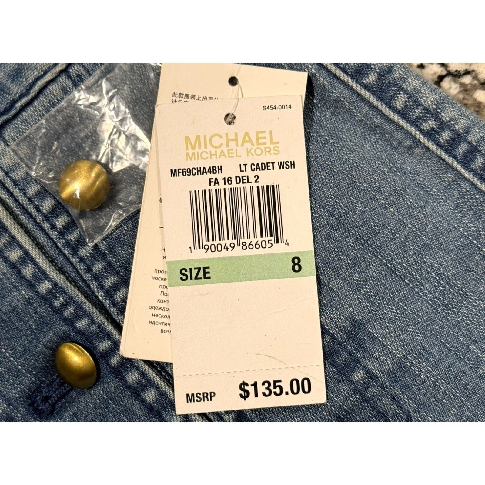 Michael Kors Michael Kors Flare Leg Sailor Cropped Jeans Womens Size 8 32x25 Blue NWT 35 Size 24" / US 00 / IT 34 - 6 Thumbnail