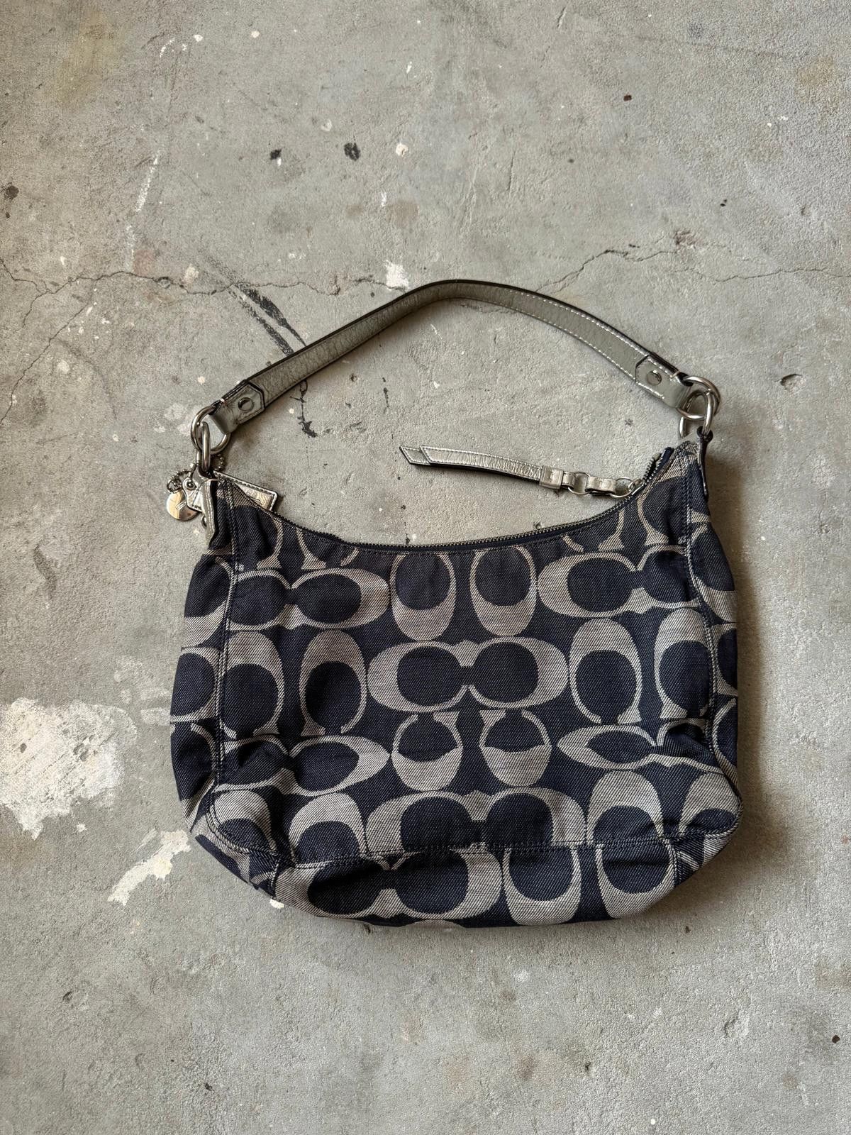 Coach Coach Signature Denim Shoulder Bag Navy/Silver Size ONE SIZE - 2 Thumbnail
