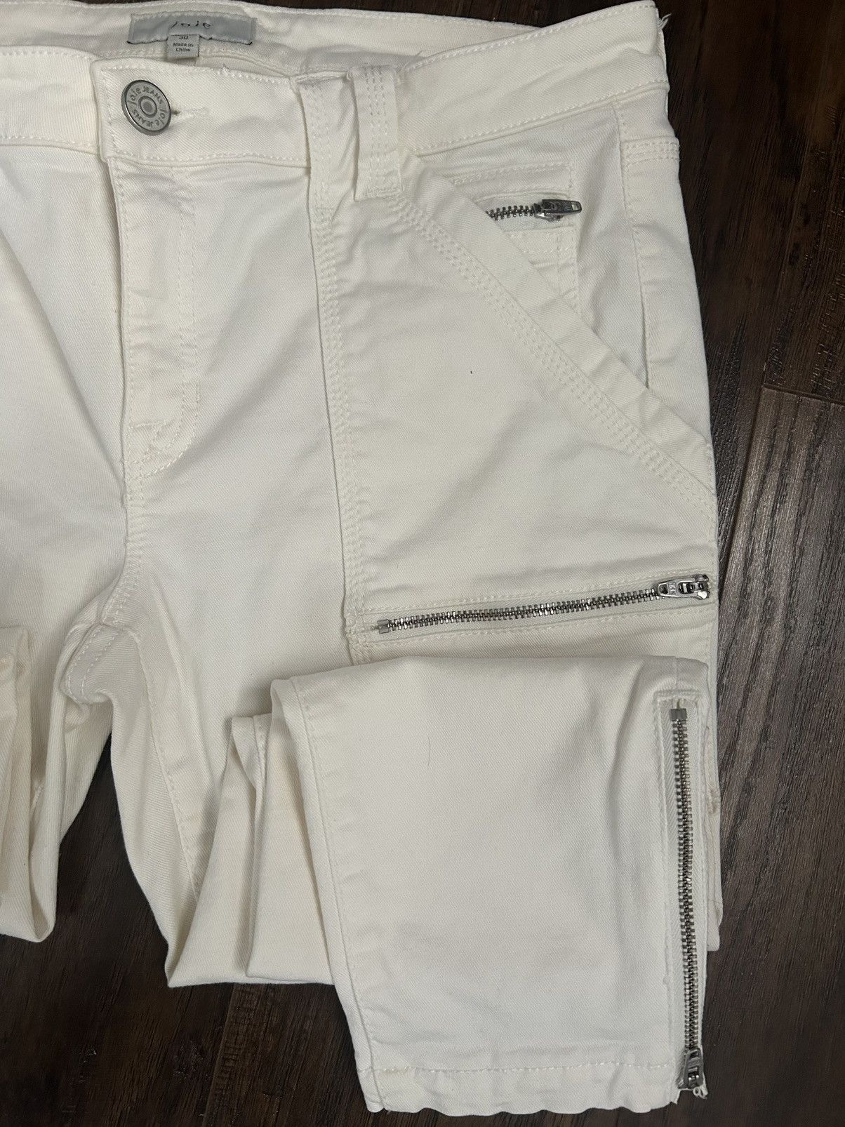 Joie Joie White Skinny & Slim Zipper Pants Size 30" / US 8 / IT 44 - 3 Thumbnail