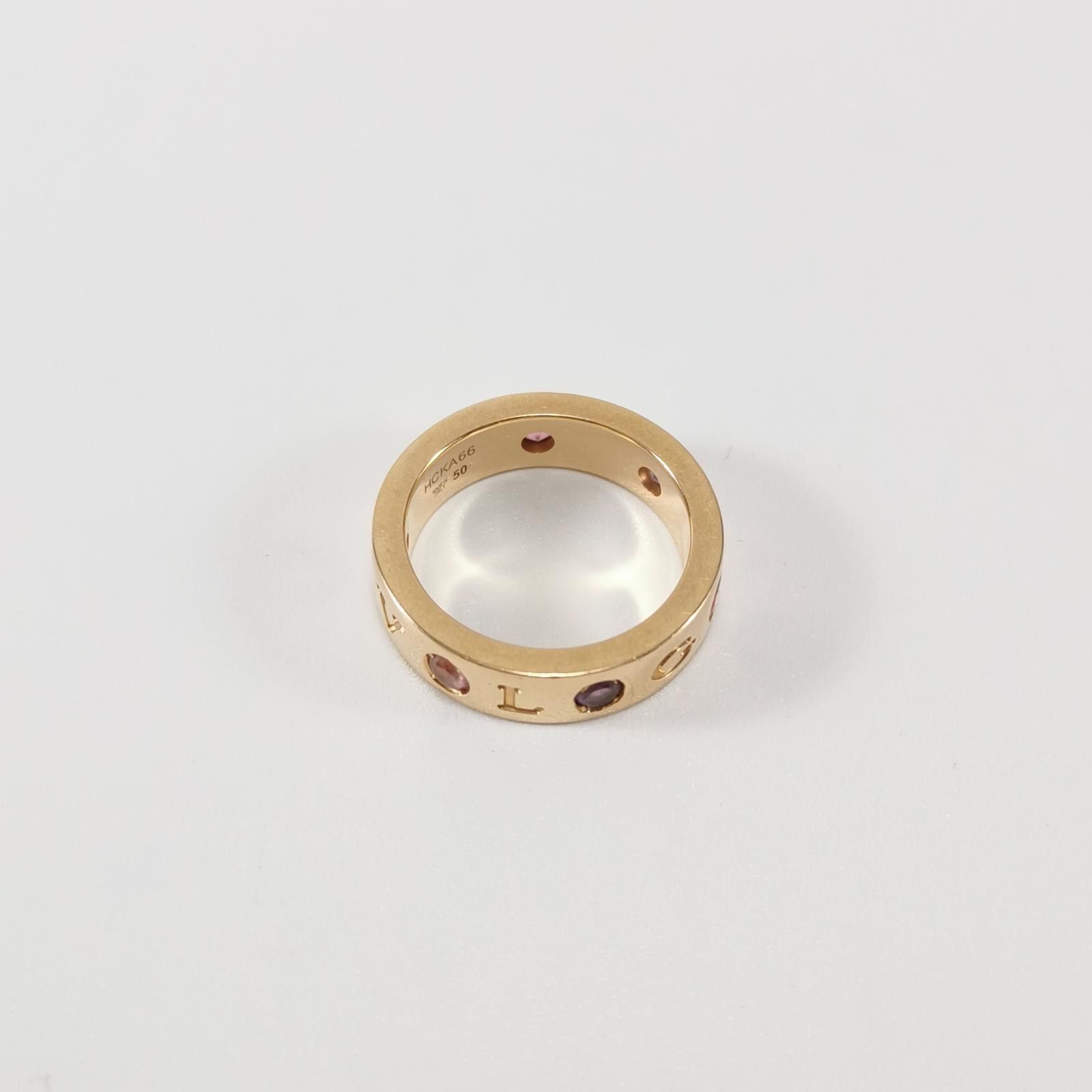 Bvlgari Bvlgari Bvlgari Bvlgari 18K gold gemstone double logo ring Size ONE SIZE - 3 Thumbnail