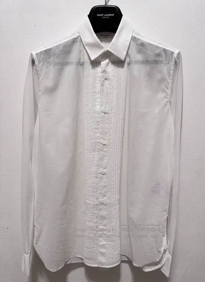 Saint Laurent Paris Saint Laurent Paris Soft cotton pure white accordion shirt Size S / US 4 / IT 40 - 1 Thumbnail