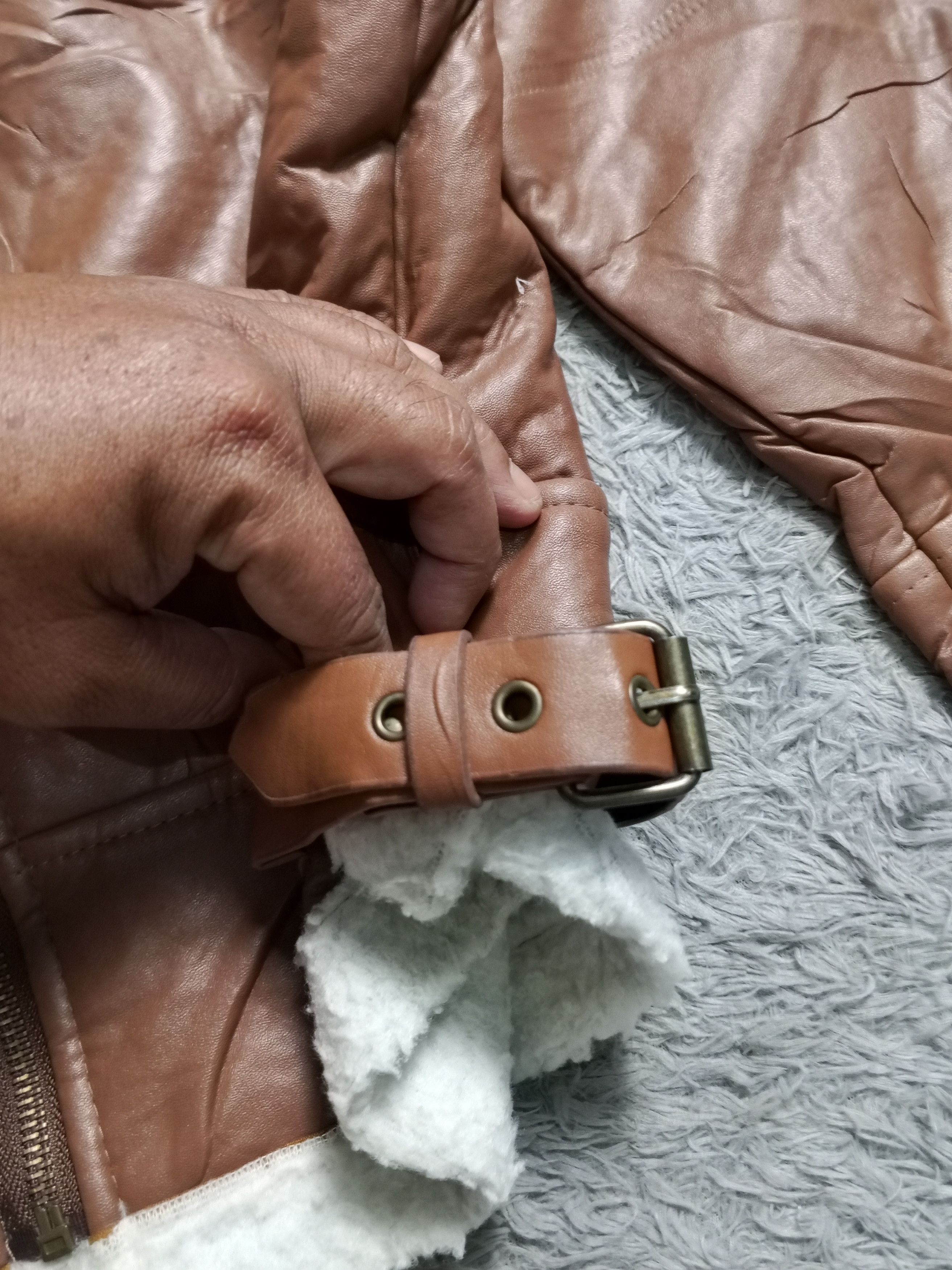 Japanese Brand Vintage Leather Sherpa Jacket Size US L / EU 52-54 / 3 - 7 Thumbnail