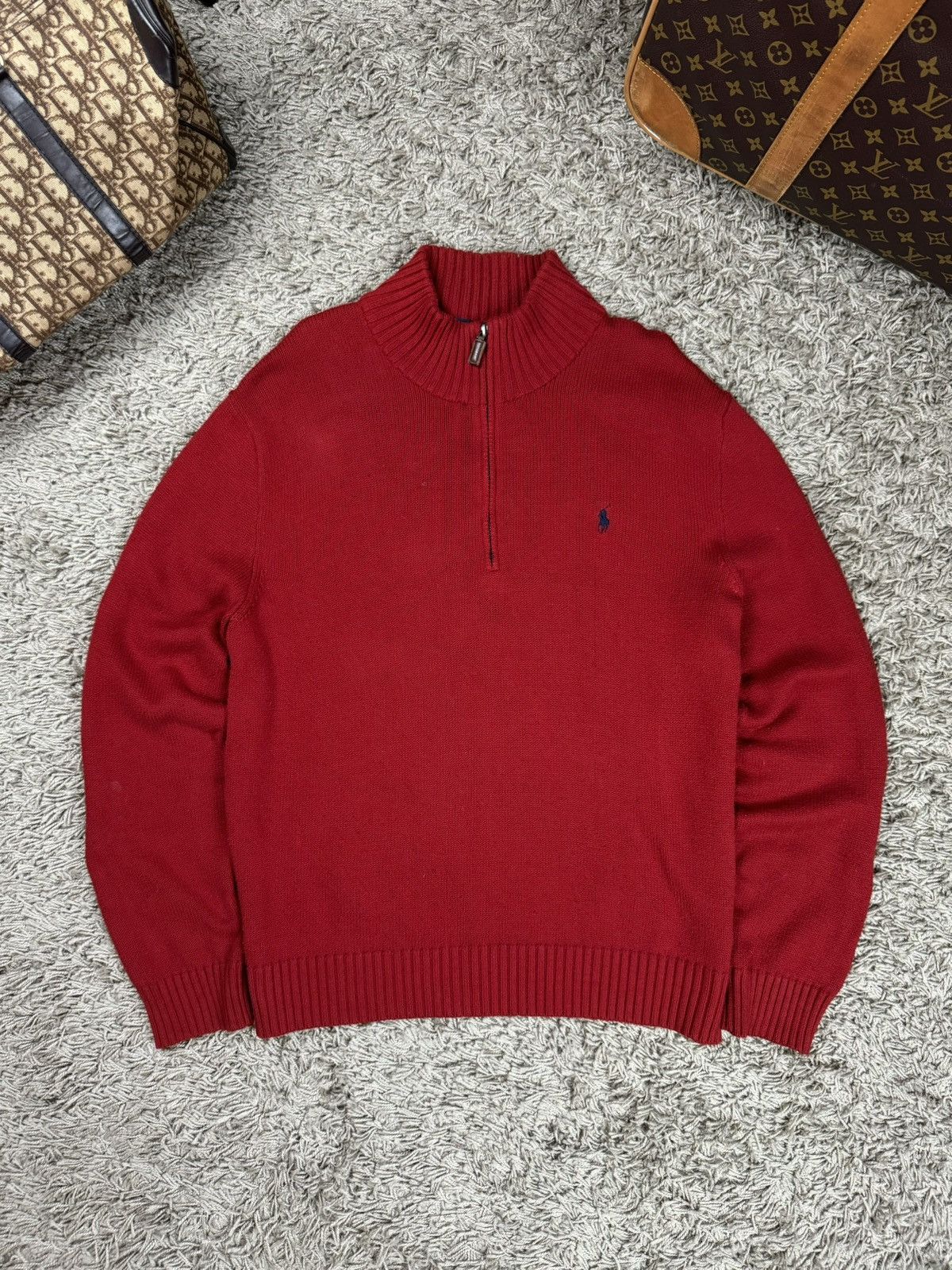 Polo Ralph Lauren 1/4 zip sweatshirt Polo Ralph Lauren original old money item Size US L / EU 52-54 / 3 - 1 Thumbnail