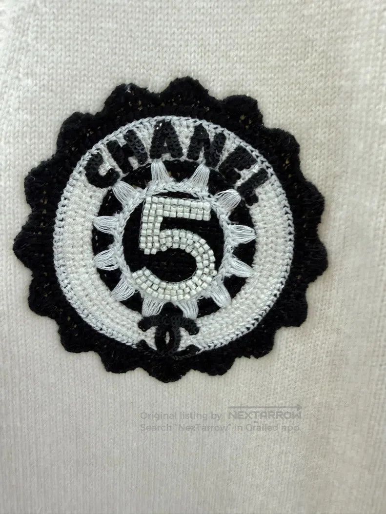 Chanel Chanel White knitted beaded 5 cardigans coat Size XS / US 0-2 / IT 36-38 - 3 Thumbnail