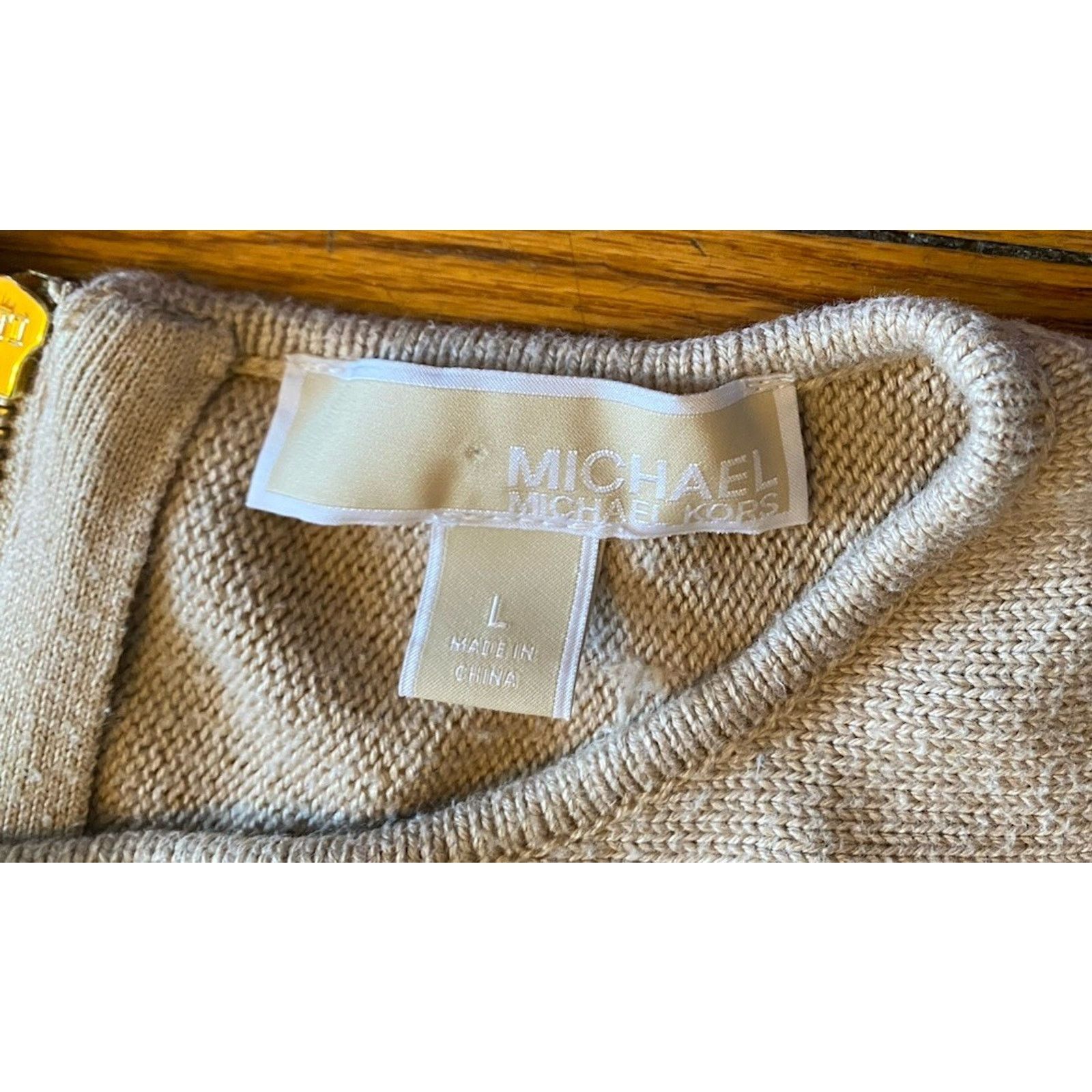 Michael Kors Michael Kors Longer Sweater Women’s Large Beige Size L / US 10 / IT 46 - 2 Thumbnail