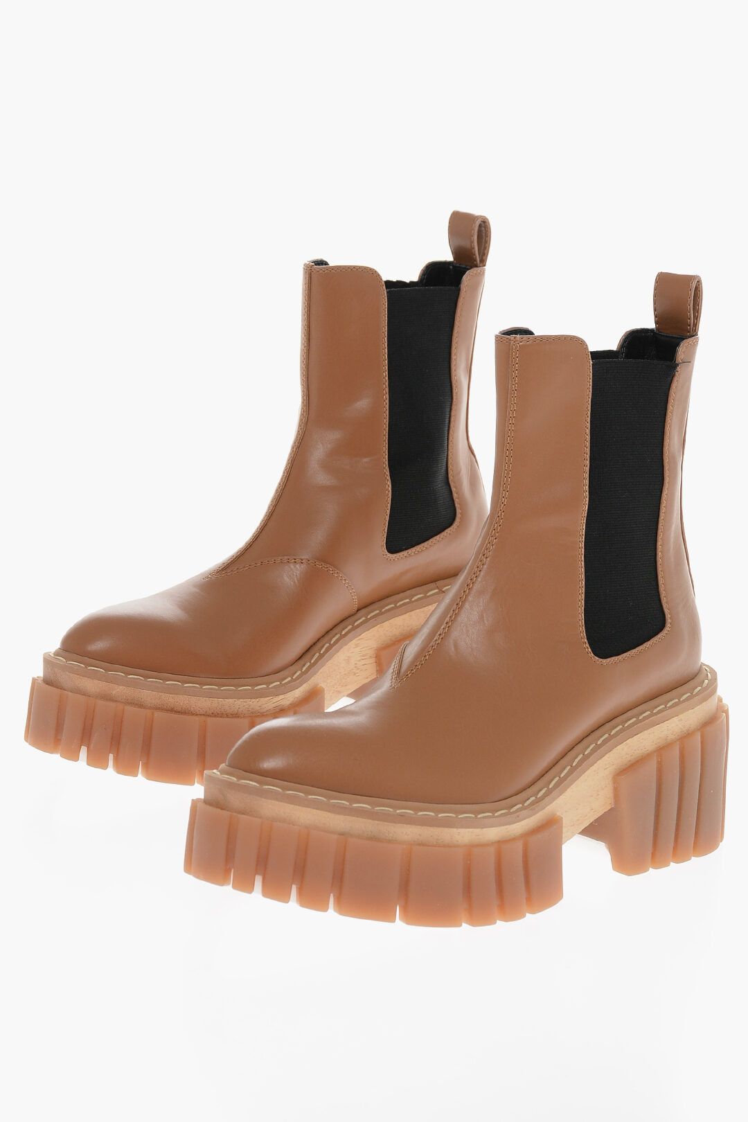 Stella McCartney og1mm0824 Rubber Sole Booties in Brown Size US 10 / IT 40 - 2 Thumbnail