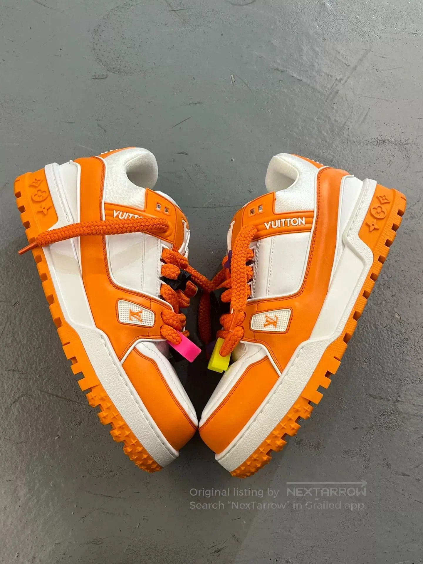 Louis Vuitton LV Trainer White Orange Maxi. Size US 11 / EU 44 - 2 Thumbnail