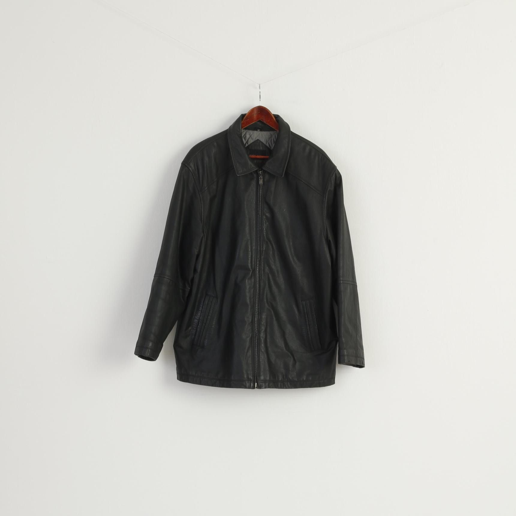 Vintage Paolo Negrato Men 54 L Jacket Black Soft Leather 7693 Size US L / EU 52-54 / 3 - 1 Thumbnail