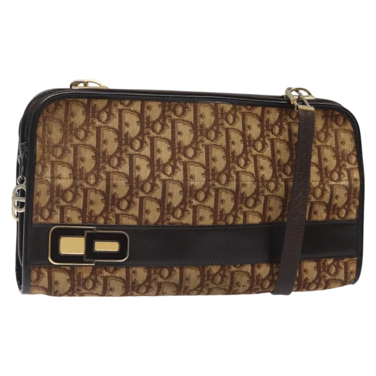 Dior DIOR Trotter Canvas Shoulder Bag Brown Gold Size ONE SIZE - 1 Thumbnail
