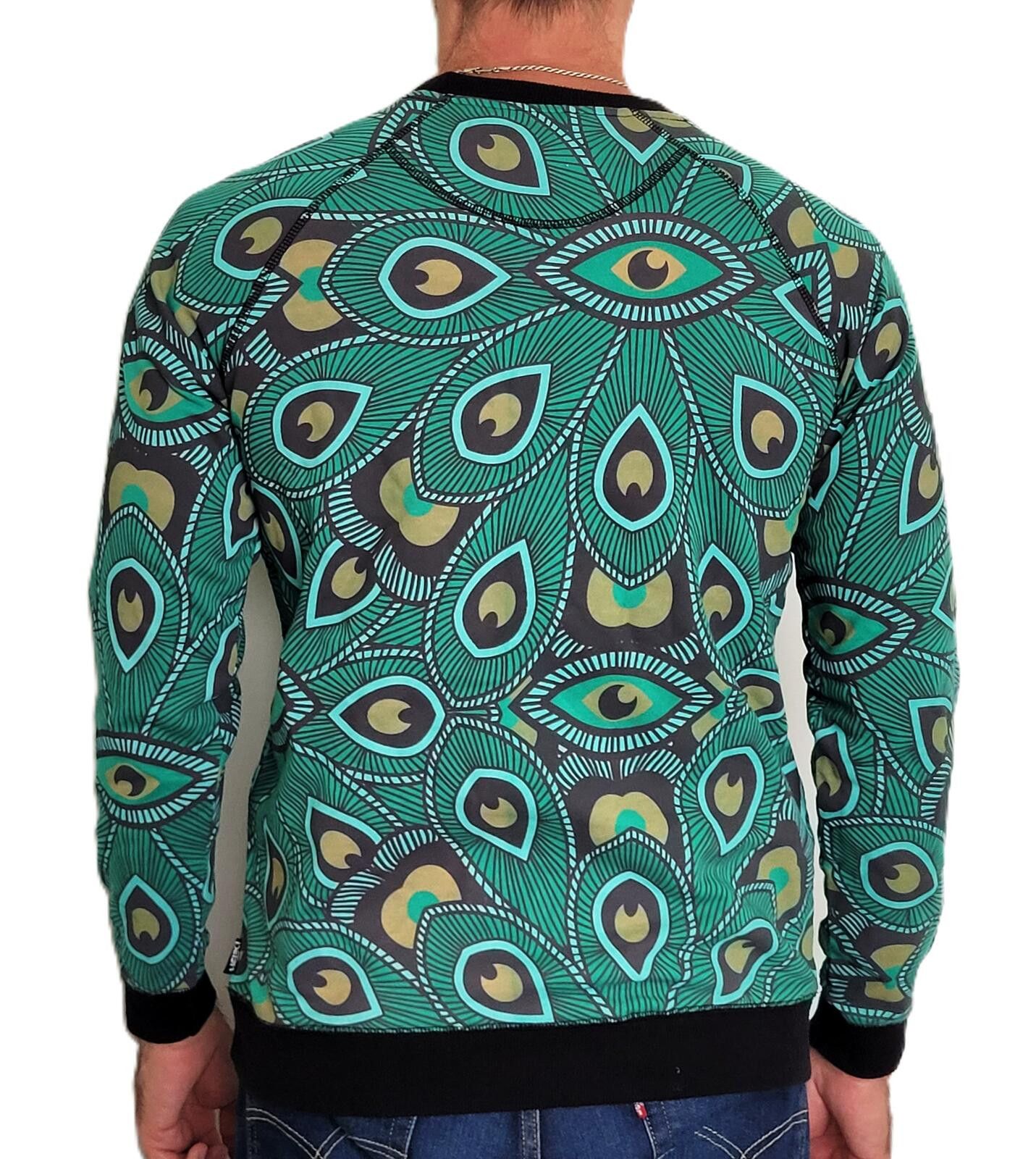 Other DETER Clothing Men’s XL Sweatshirt Green Peacock Print Size US XL / EU 56 / 4 - 2 Thumbnail