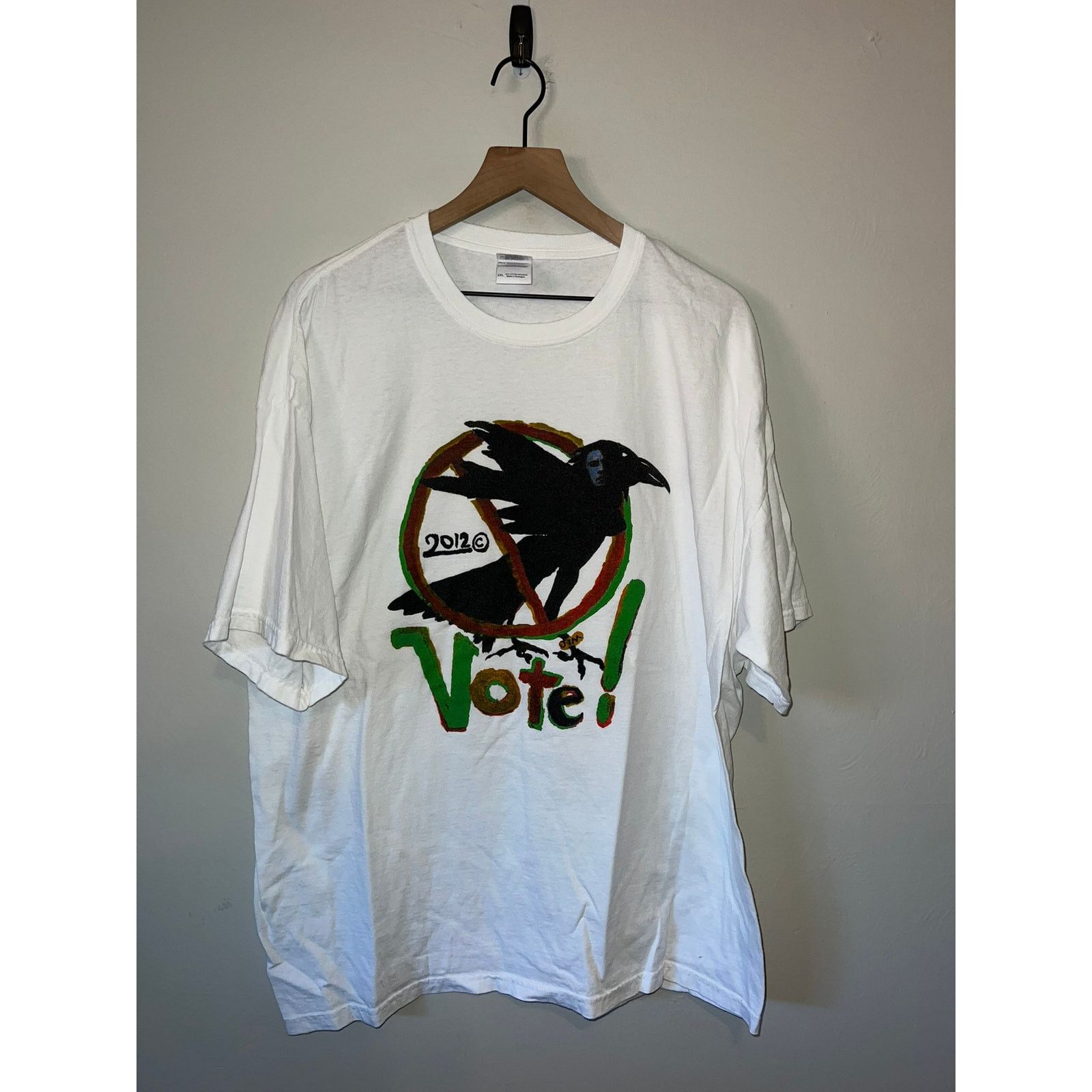 Gildan Vote Shirt Raven Peace Art Artwork Jim White 2012 Tee 2XL Size US XXL / EU 58 / 5 - 1 Thumbnail