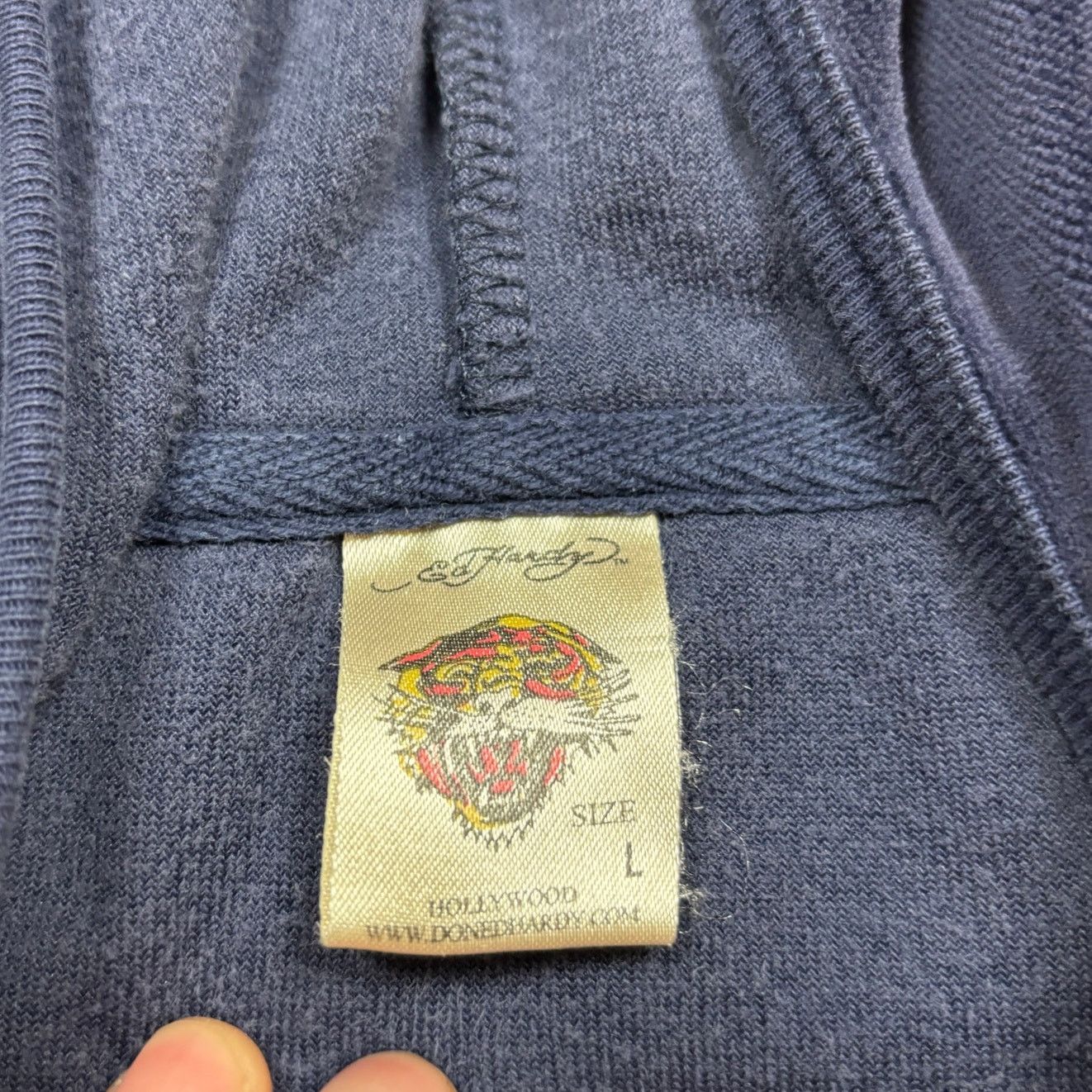 Ed Hardy × Vintage Vintage Ed Hardy Los Angeles Velour Full Zip Hoodie Womens L Size L / US 10 / IT 46 - 4 Thumbnail