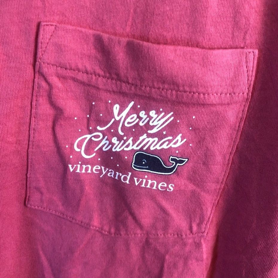 Vineyard Vines Vineyard Vines Mens Shirt Pink Coral Merry Christmas Long Sleeve 100% Cotton L Size US L / EU 52-54 / 3 - 6 Thumbnail