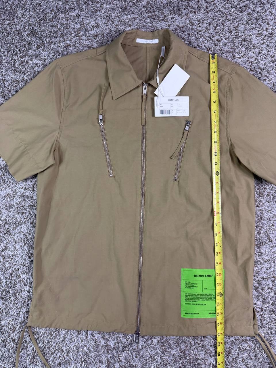 Helmut Lang Helmut Lang Beige Zip Front Shirt Size US S / EU 44-46 / 1 - 8 Thumbnail