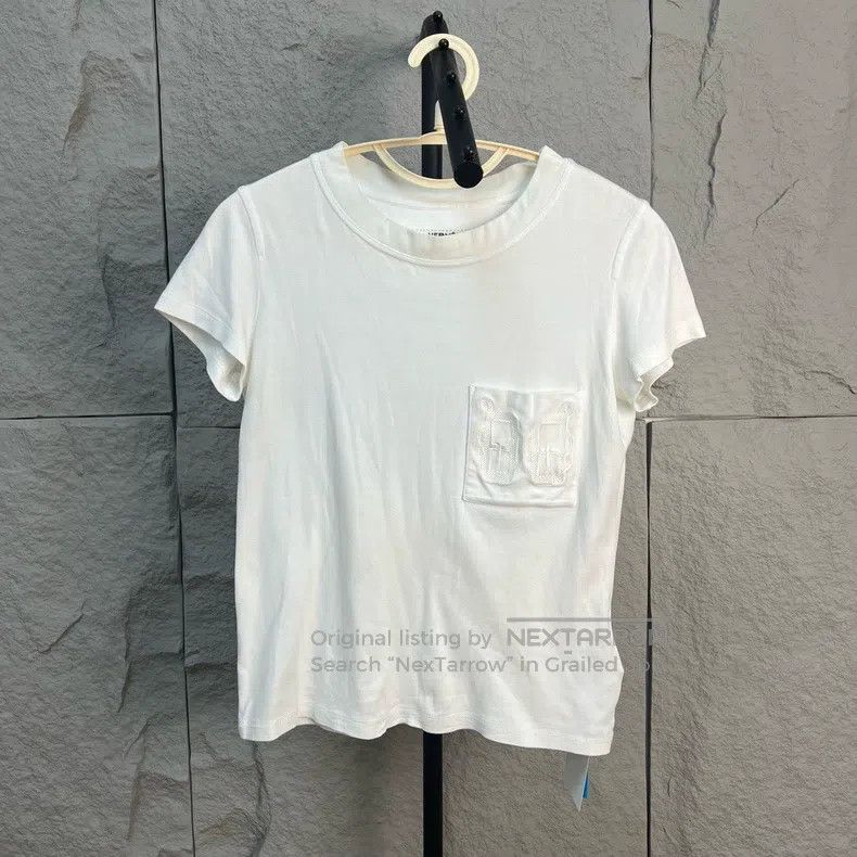 Hermes Hermes White short sleeves with logo of robot on chest Size XXS / US 00 / IT 34 - 1 Thumbnail