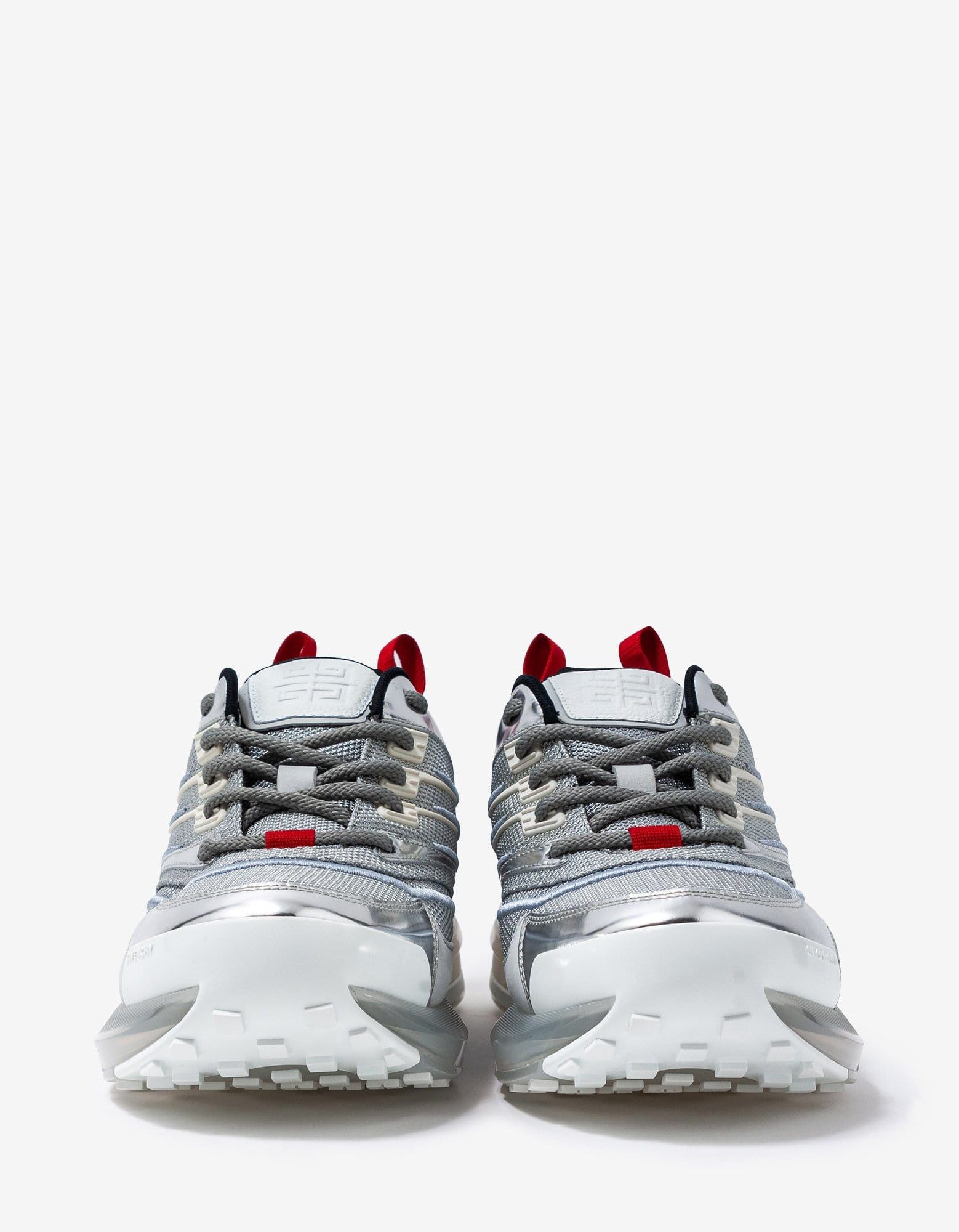 Givenchy Silver Giv 1 Leather & Mesh Trainers Size US 11 / EU 44 - 2 Thumbnail