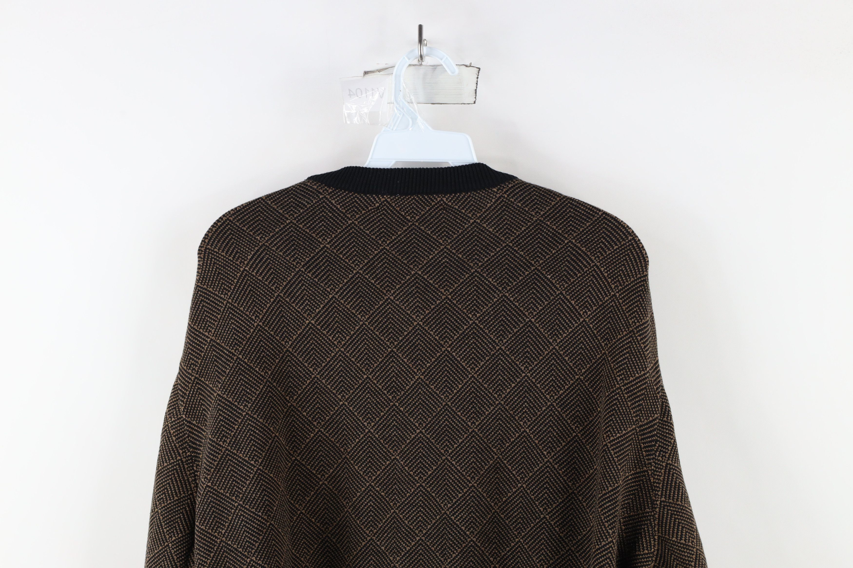 Vintage Vintage 90s Streetwear Cotton Knit Crewneck Sweater Brown Size US XL / EU 56 / 4 - 7 Thumbnail
