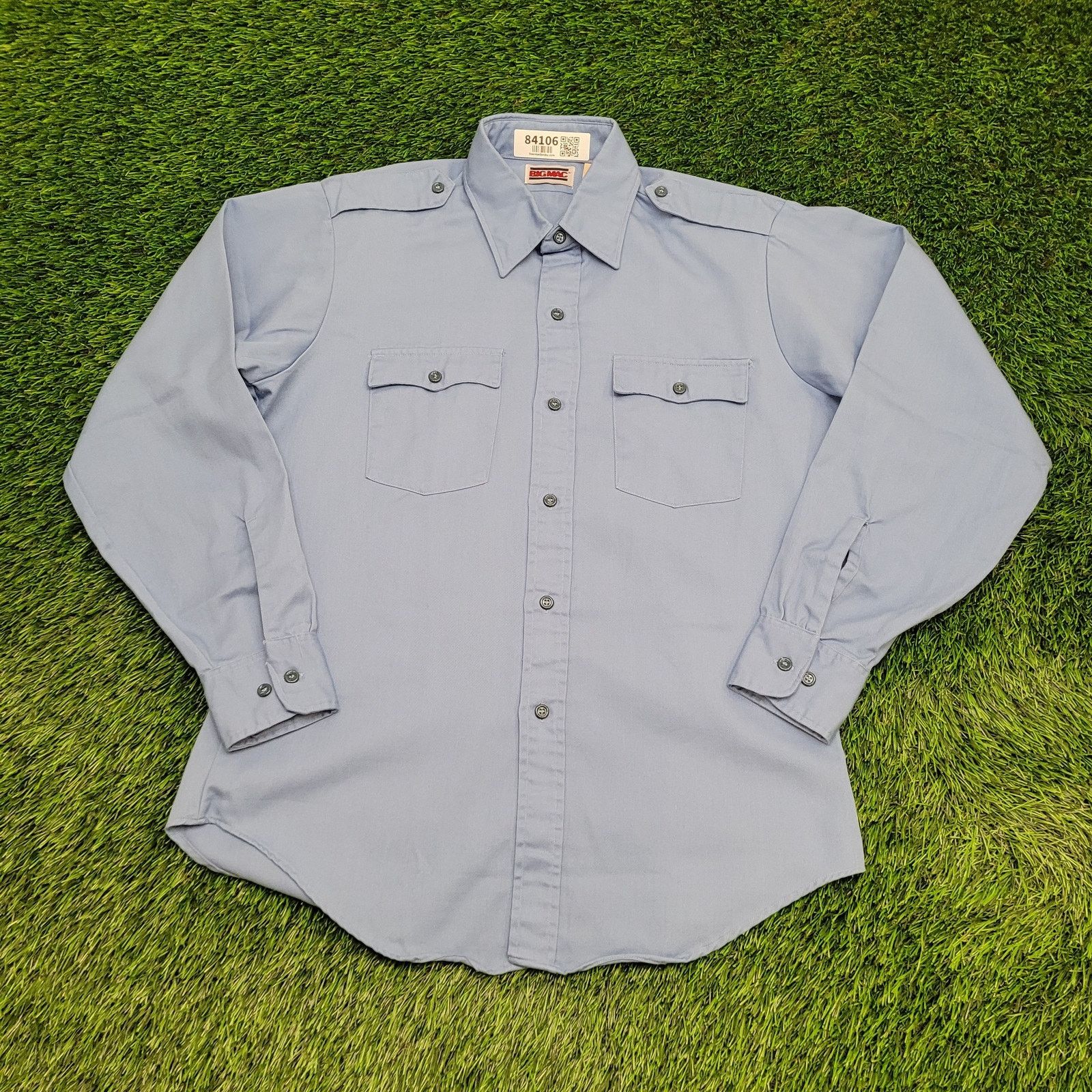 Big Mac Vintage 80s Big-Mac Workwear Button Shirt M/L 22x29 Utility Size US L / EU 52-54 / 3 - 1 Thumbnail