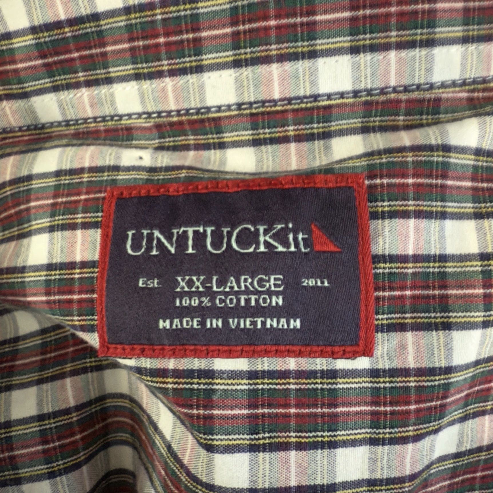 UNTUCKit UNTUCKit Plaid Long Sleeve Button-Down Shirt Mens XXL Cotton Multicolor Size US XXL / EU 58 / 5 - 4 Thumbnail