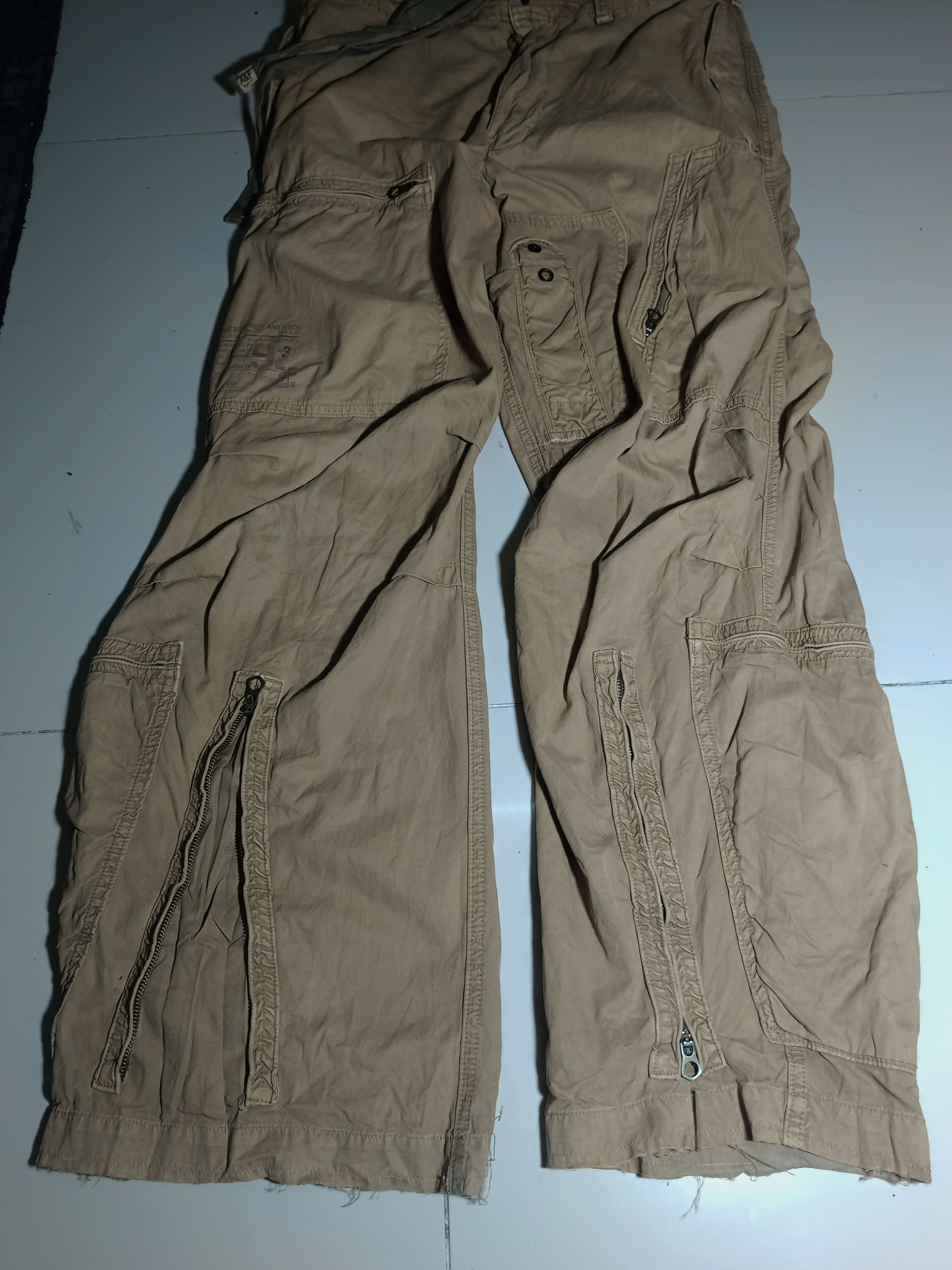 Abercrombie & Fitch Vintage Abercrombie Fitch Khaki Cargo Baggy Paratrooper Y2K Size US 34 / EU 50 - 4 Thumbnail