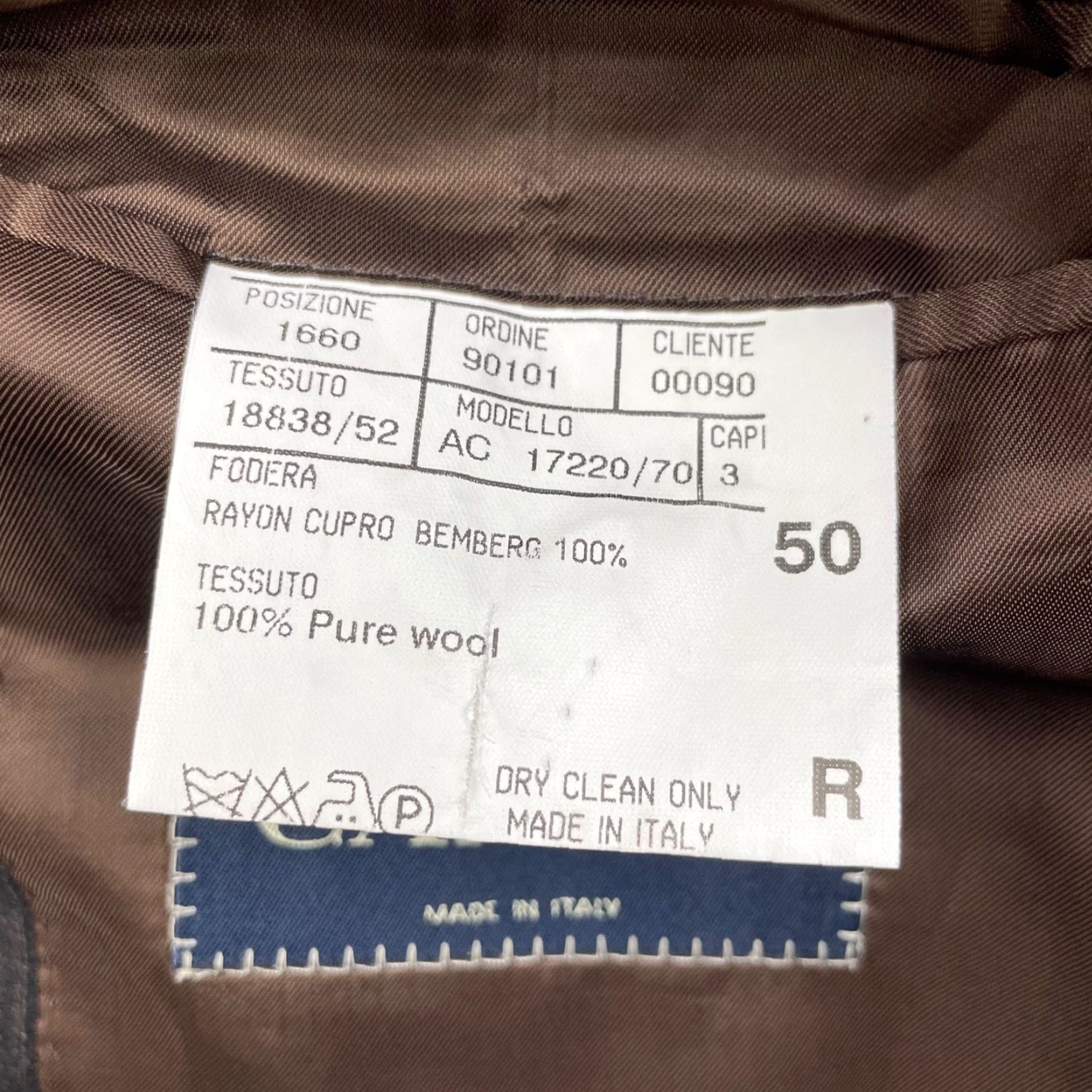 Canali Canali Blazer Men 2-Button Wool Flannel Black Brown Stripe Italy 40R Regular Notch Lapel Brown Wool 100% Wool Single-Breasted Chest 40 Size 44R - 7 Thumbnail