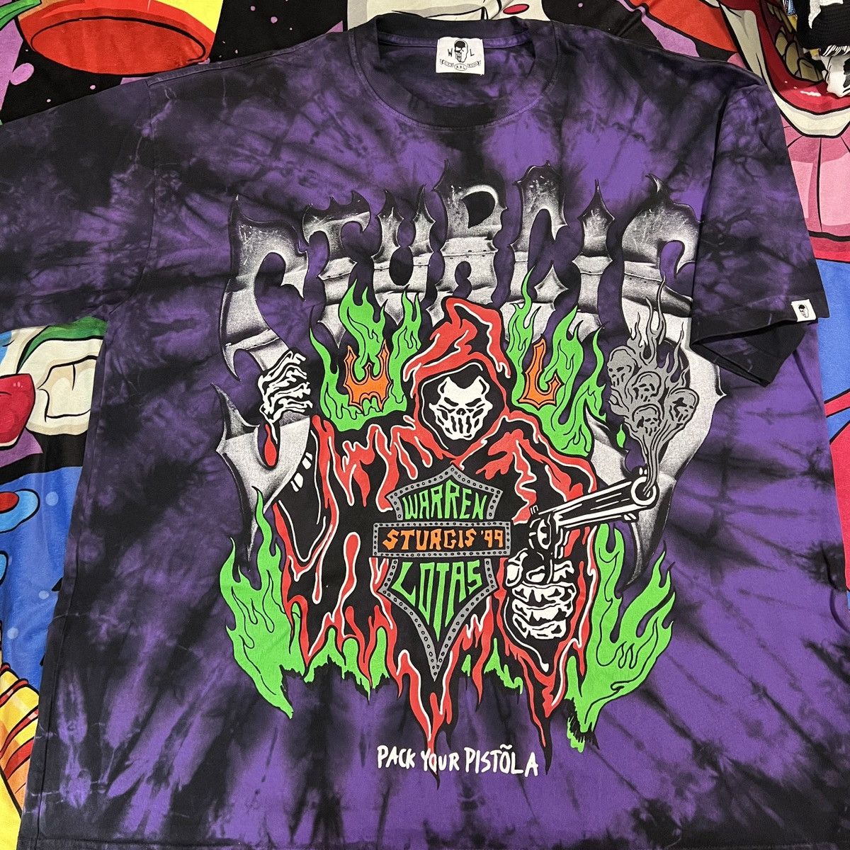 Warren Lotas Warren Lotas Sturgis Pack your Pistola Tye Dye T shirt XXL Size US XXL / EU 58 / 5 - 1 Thumbnail