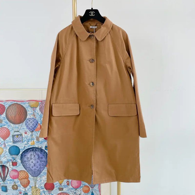 Miu Miu Miu Miu Women's Gray Cotton Jacket for Spring 0089 Size L / US 10 / IT 46 - 1 Thumbnail