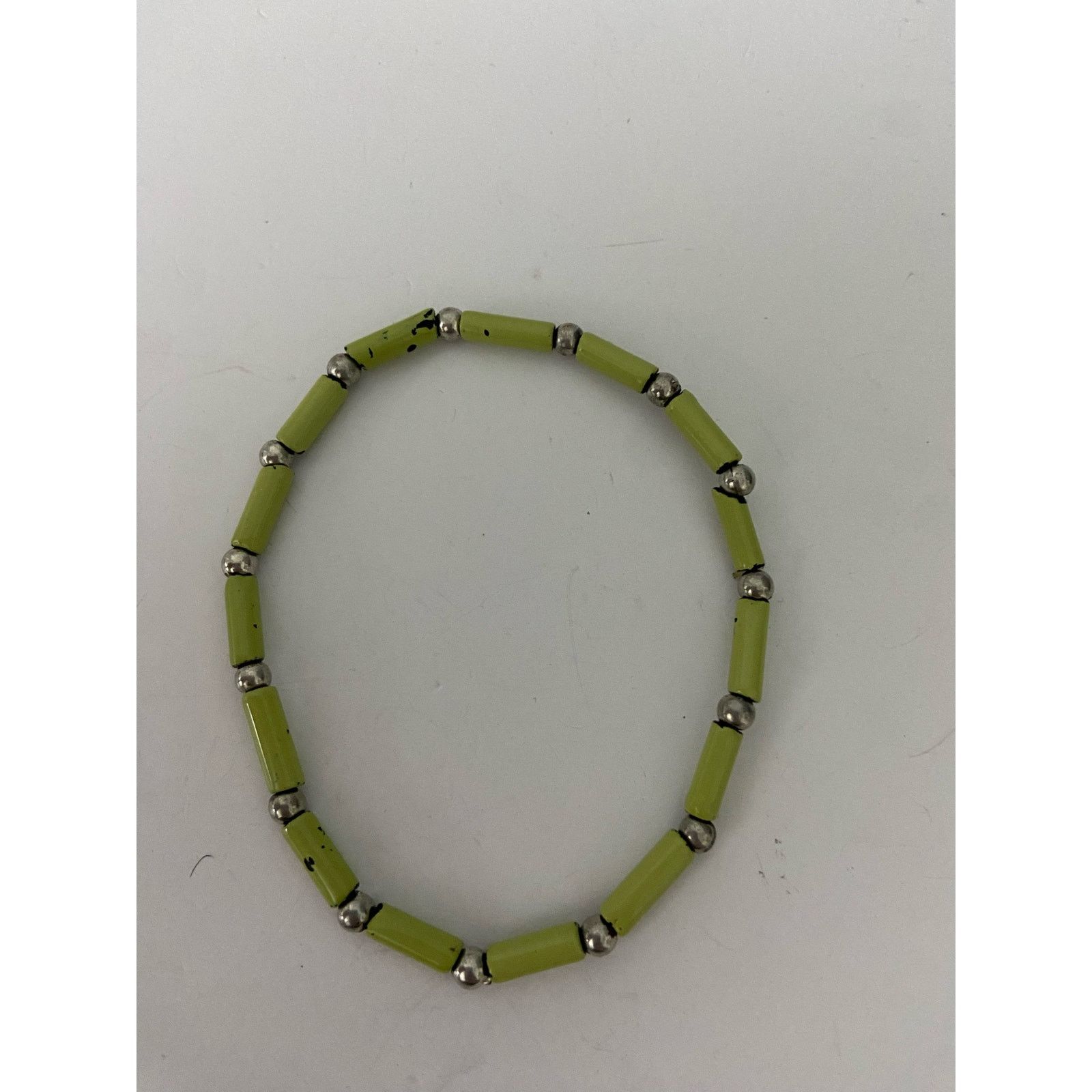 Other Handmade silver and lime green bead bracelet Size ONE SIZE - 5 Thumbnail