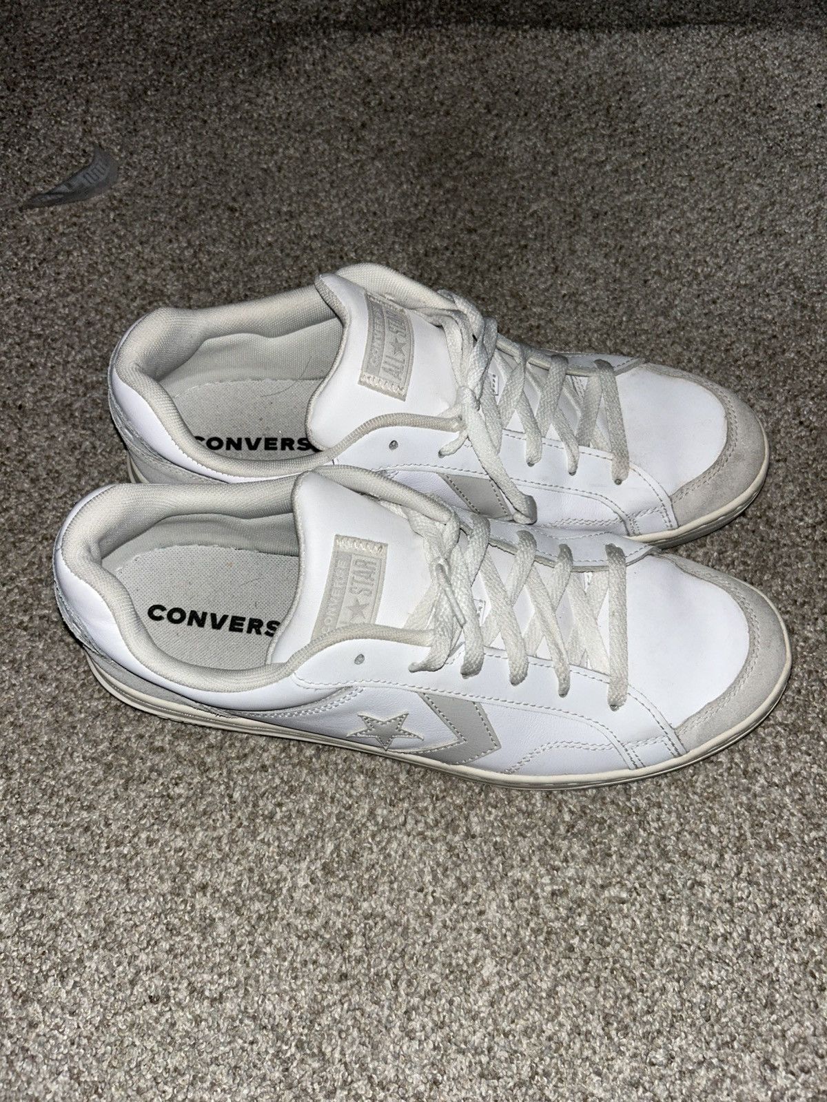 Converse Converse All Star White Leather Sneakers Size US 12 / EU 45 - 1 Thumbnail