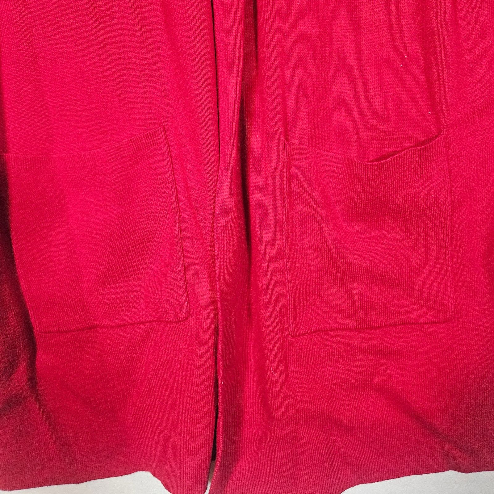 Other J. Jill Red Women's Open Front Cardigan Sweater Size M / US 6-8 / IT 42-44 - 2 Thumbnail