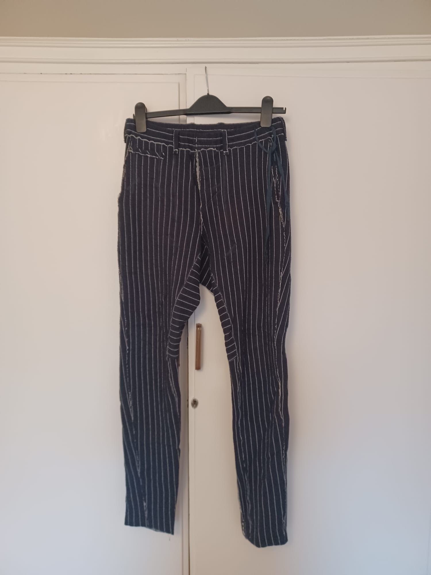 image of Takahiromiyashita The Soloist Soloist Ss12 Pinstripe Pajama Pants in Blue, Men's (Size 30)