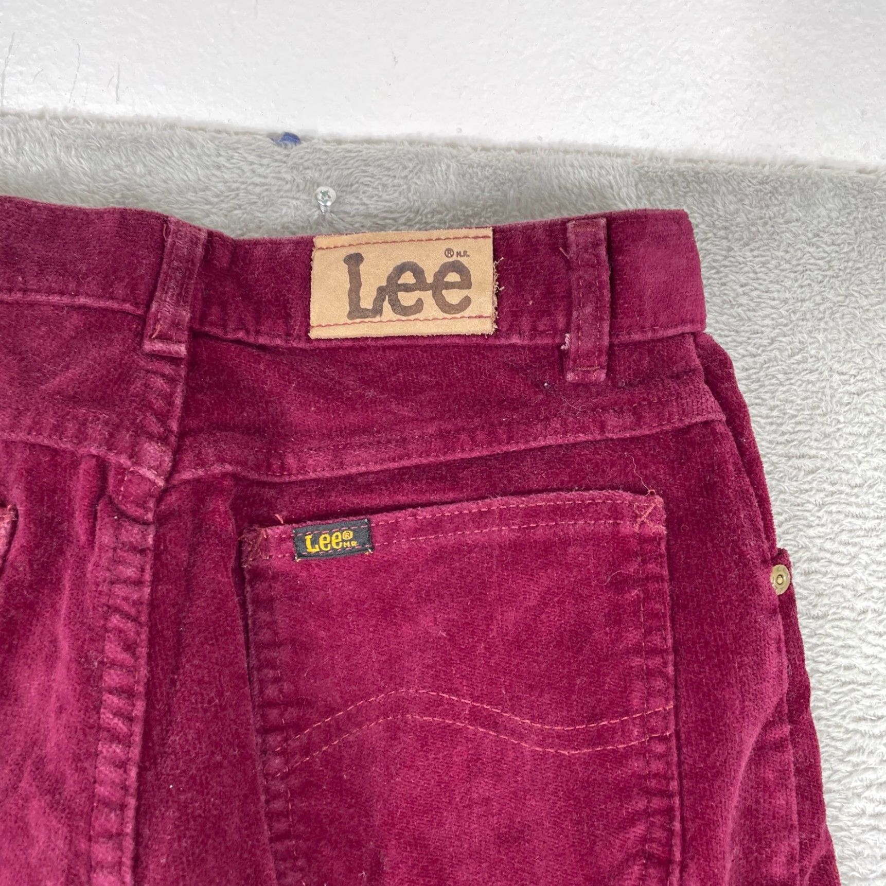 Lee Lee Corduroy Pants Womens 11 Burgundy High Waisted Straight Leg Vintage 90s USA Size 32" / US 10 / IT 46 - 5 Thumbnail