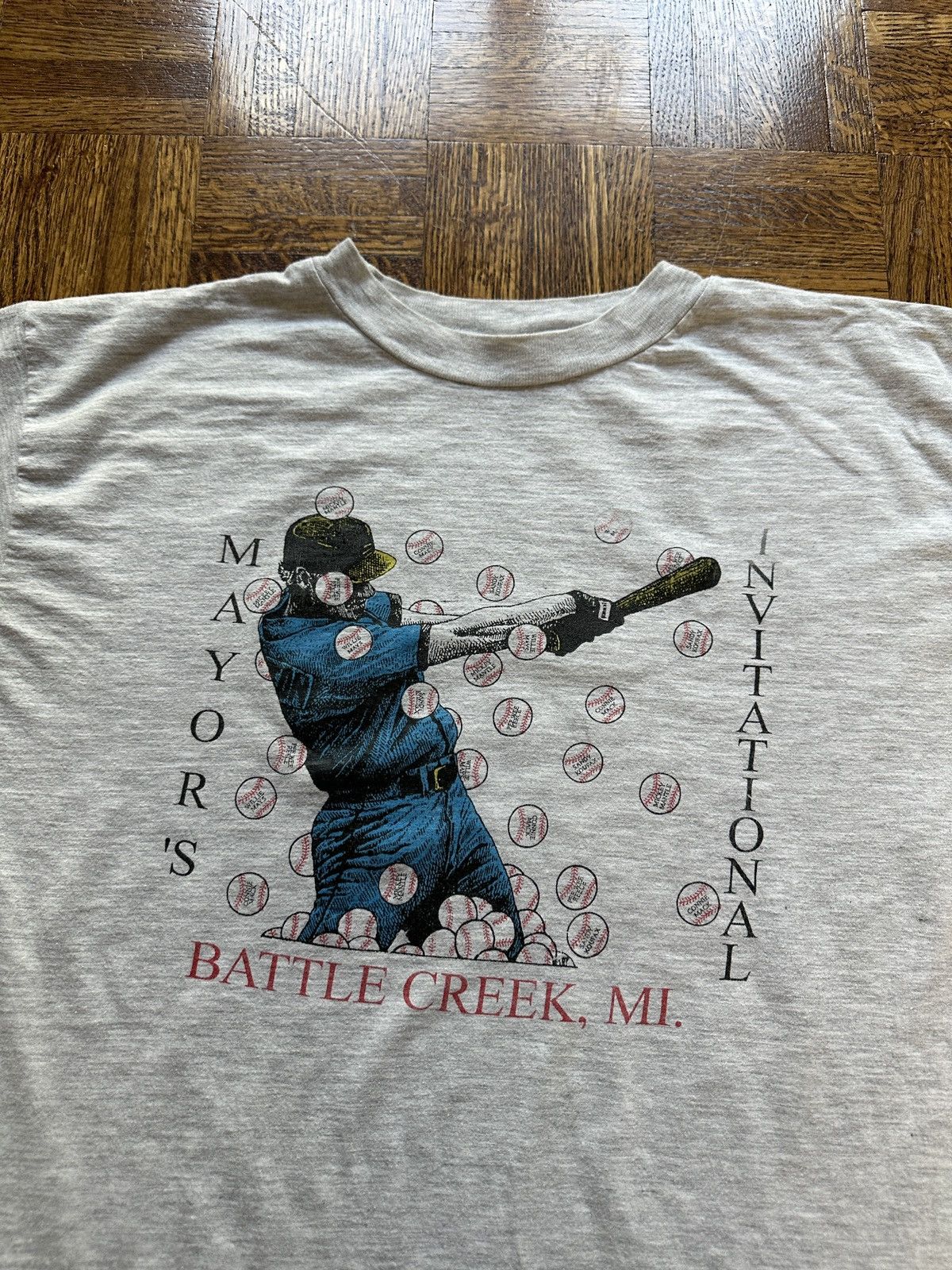 Vintage Vintage 90s Mayors Invitational Baseball Tournament Tee Size US L / EU 52-54 / 3 - 2 Thumbnail