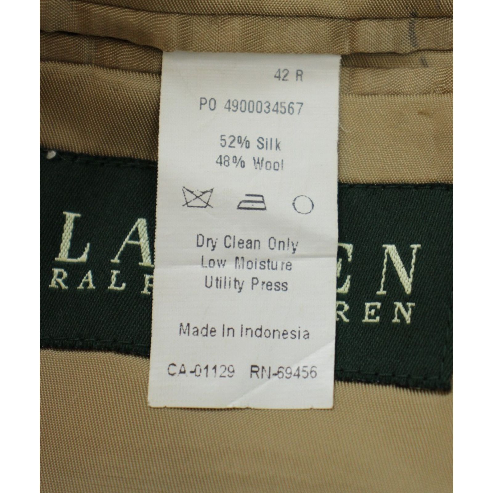 Lauren Ralph Lauren Lauren Ralph Lauren Blazer Mens Size 42R Beige Silk Wool Size 42R - 6 Thumbnail