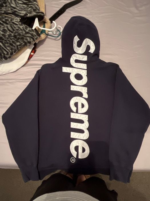 Supreme Supreme Satin Appliqué Hooded Sweatshirt | Grailed