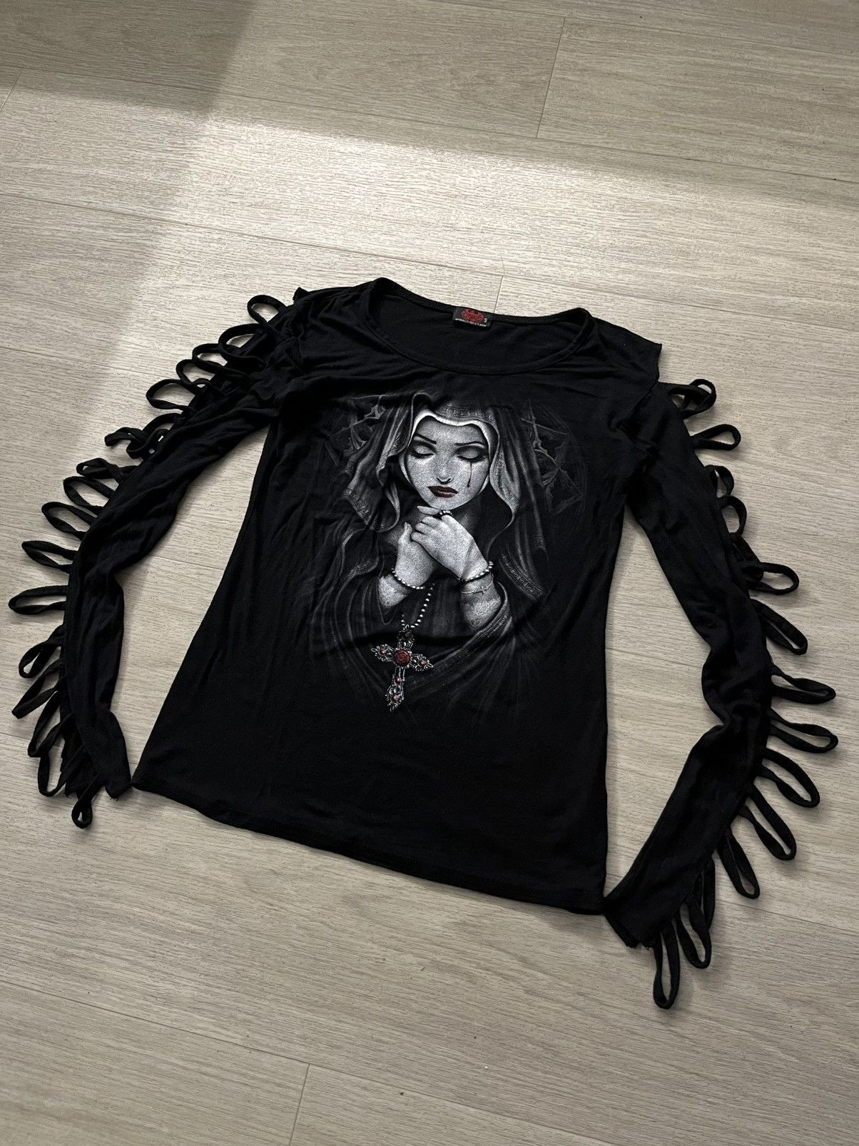 Japanese Brand Longsleeve Spiral Gothic Style Big Logo Size S / US 4 / IT 40 - 1 Thumbnail