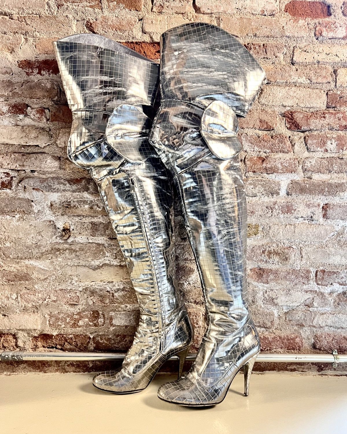 Vivienne Westwood A/W 2010 ARTICULATED LEATHER OTK “ARMOR” BOOTS Size US 9 / IT 39 - 5 Thumbnail