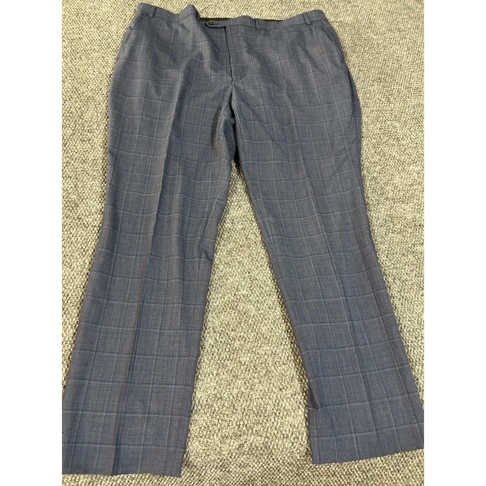 Ralph Lauren Lauren Ralph Lauren Dress Pants Mens 42x32 Blue Wool Polyester Slacks Plaid Business Formal Classic Straight Front Zip Pocket Mens Size US 42 / EU 58 - 2 Thumbnail