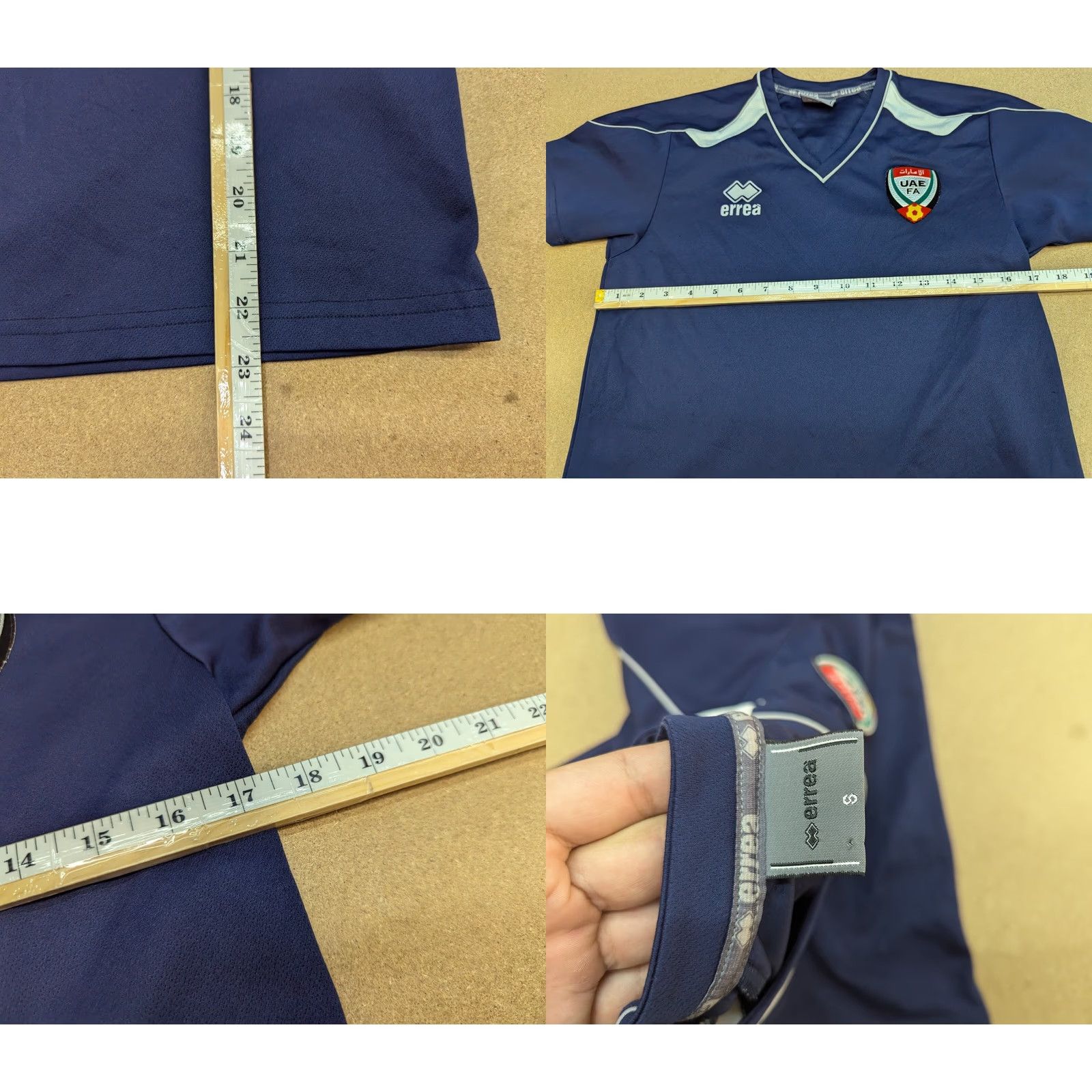 Errea Erreà United Arab Emirates Football Jersey S Blue Soccer Men T-Shirt Short Sleeve Pullover Round Neck Quick Dry Athletic Jersey Size US S / EU 44-46 / 1 - 9 Thumbnail