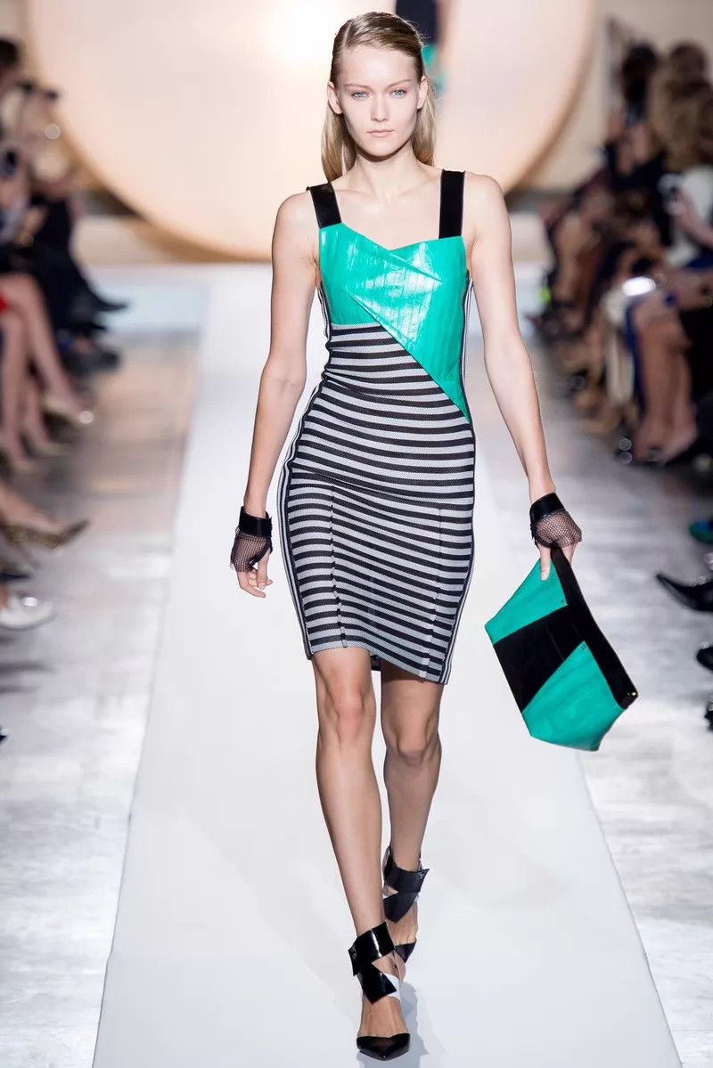 Roland Mouret Roland Mouret Eel Skin & Stripe Tiffany Blue Dress Size 36 Size XS / US 0-2 / IT 36-38 - 1 Thumbnail