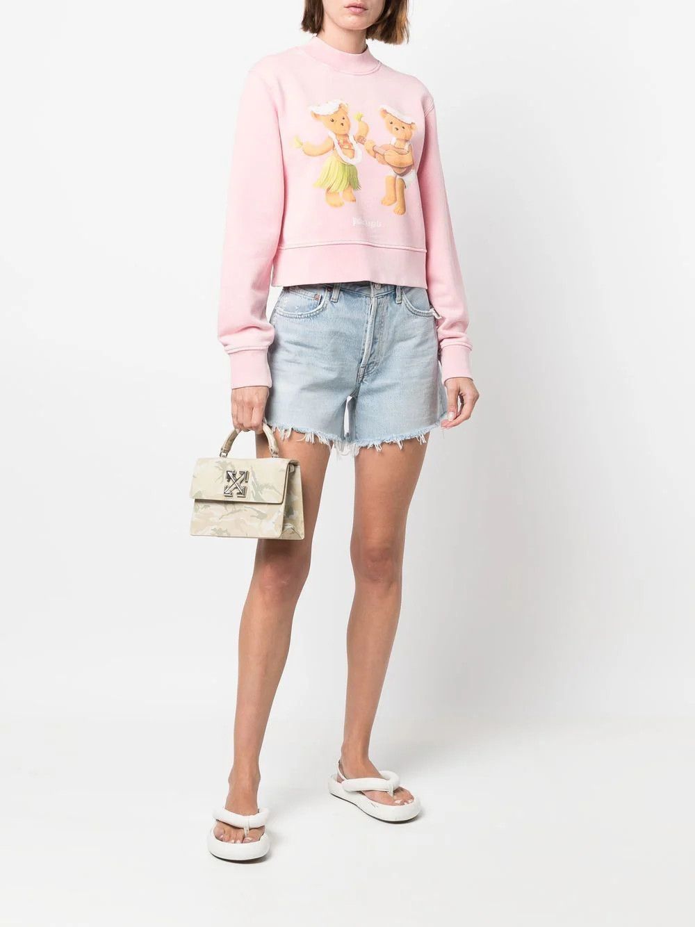 Palm Angels Pink Dancing Bears Logo Mock Neck Sweatshirt Size XL / US 12-14 / IT 48-50 - 3 Thumbnail