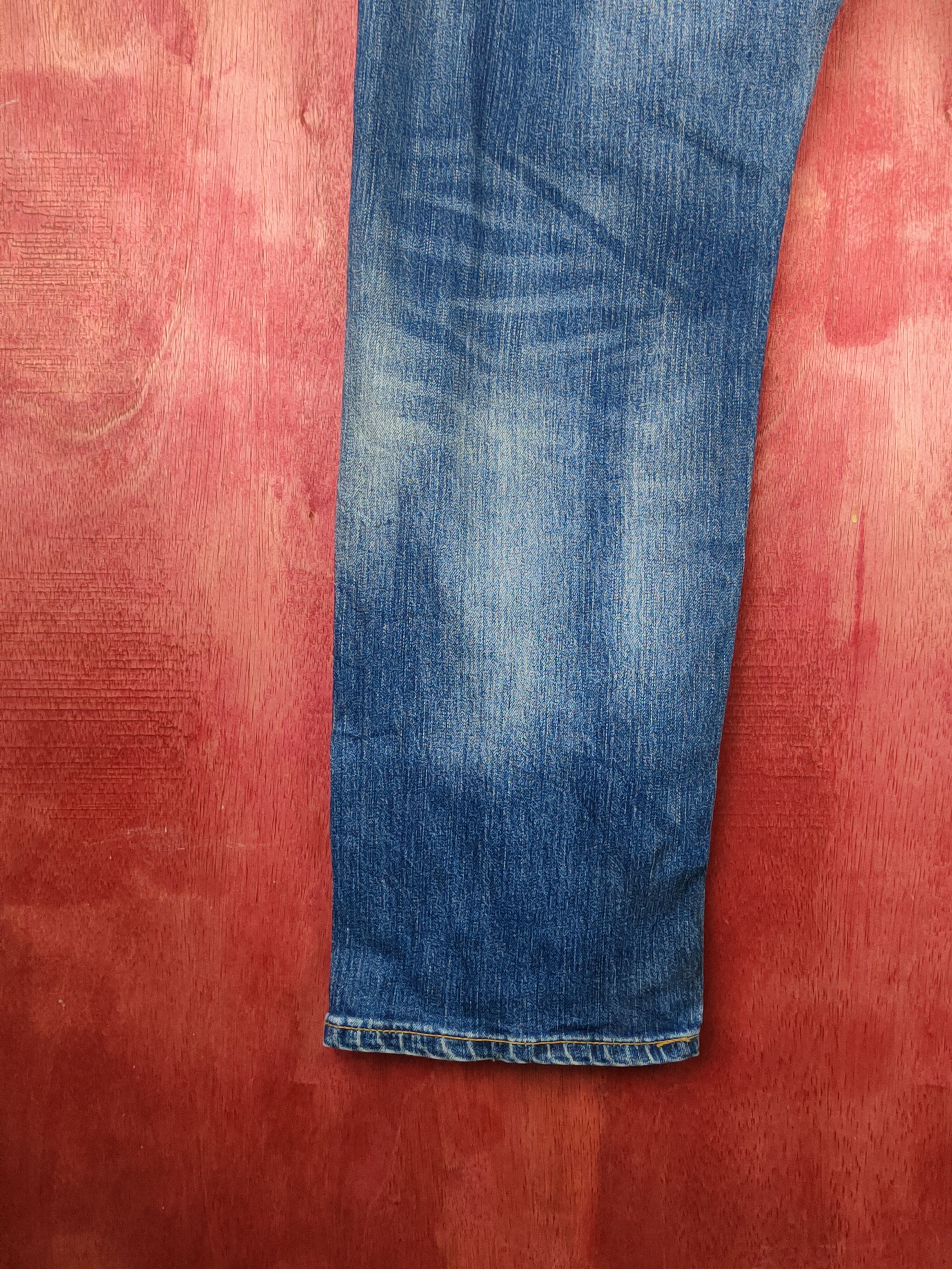 Japanese Brand Closshi Dark Blue Distressed Ripped Jeans #S1699 Size US 35 - 9 Thumbnail