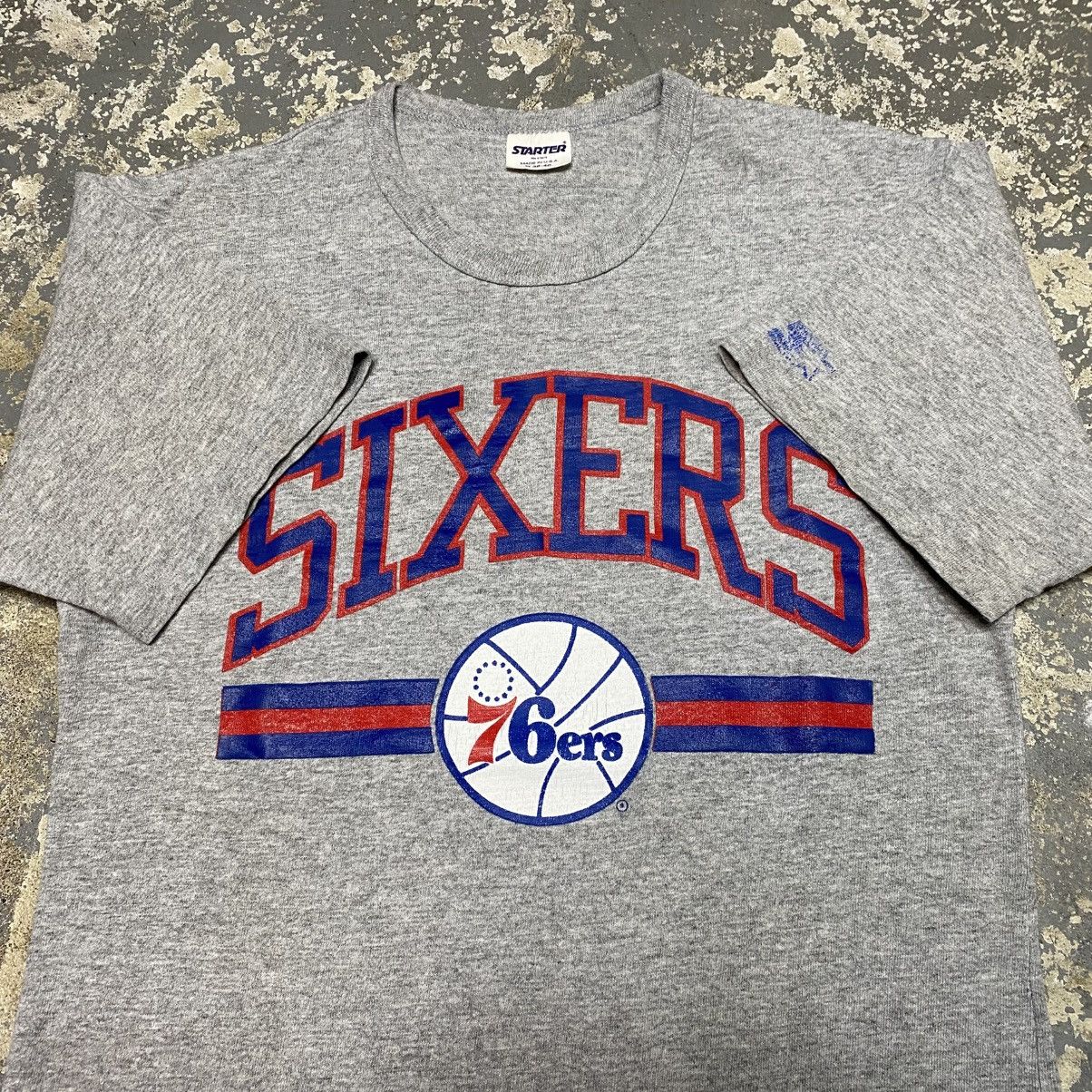NBA × Vintage Vintage Philadelphia 76ers Sixers Starter NBA Tshirt USA Size US M / EU 48-50 / 2 - 3 Thumbnail