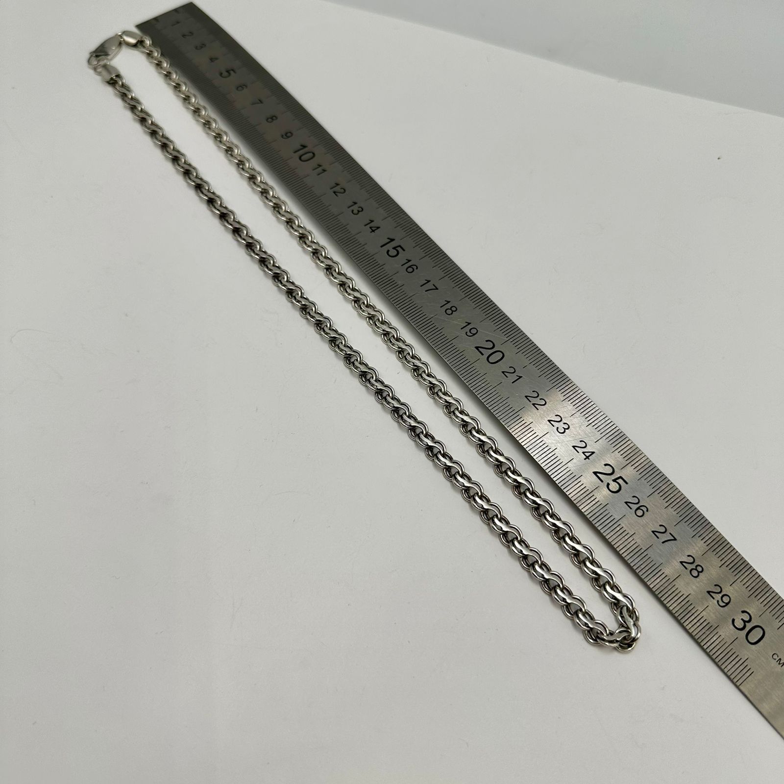Sterling Silver Vintage Solid 925 Sterling Silver Chain Necklace Heavy Link Size ONE SIZE - 8 Thumbnail
