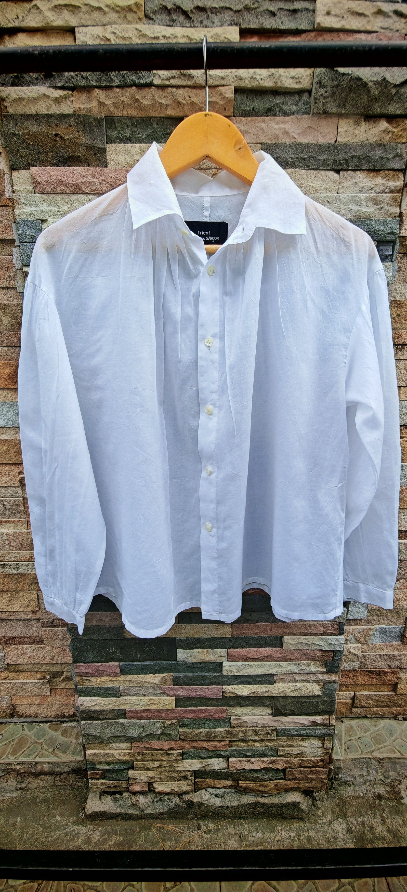 Comme des Garcons Tricot Comme des Garcons oversize white shirt Size S / US 4 / IT 40 - 1 Thumbnail